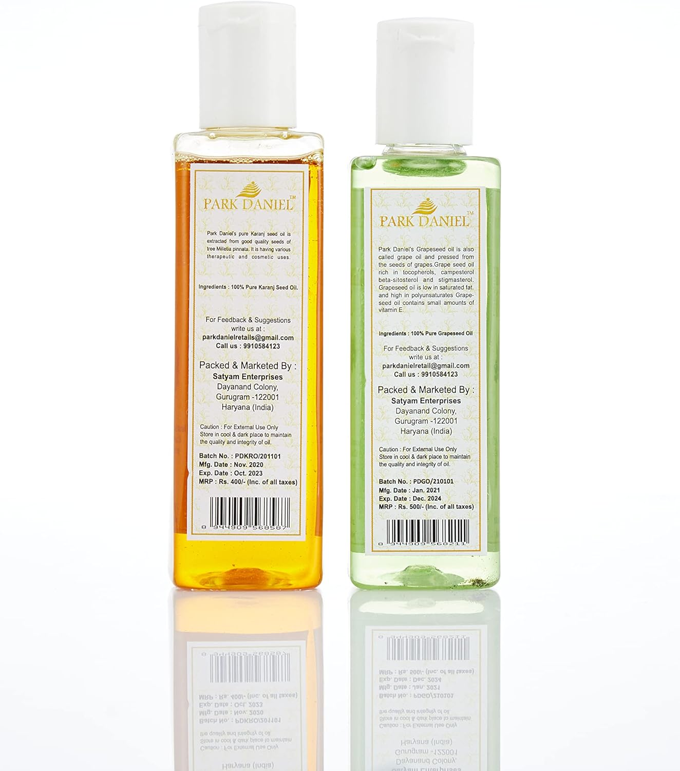 Park Daniel Karanj Oil & Grapeseed Oil, 200 Ml (Pack of 2)