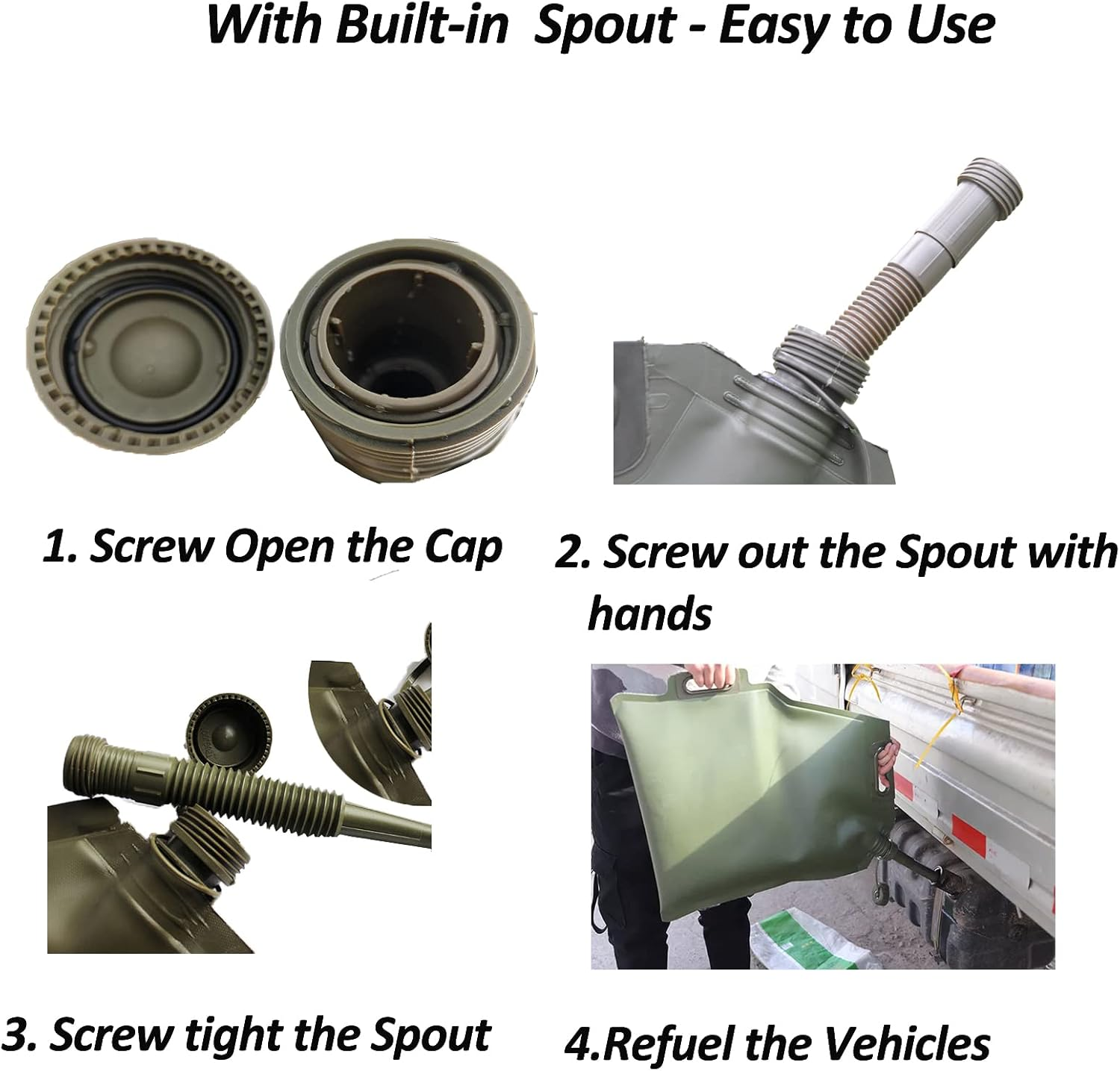 Foldable Gasoline Bag, Folding Fuel Tanks, Petro Cans Super-Light for Automotives and Motorcycles (30L) image number 3