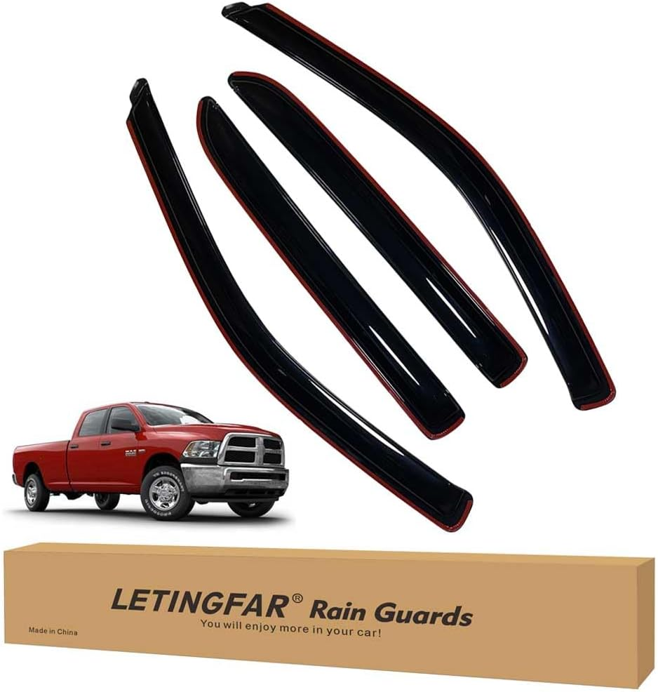 In-Channel Rain Guards for Dodge RAM 2500 3500 2019-2024 Crew Cab, Side Window Deflectors, Window Visors for RAM 2500 3500,For RAM Car Accessories