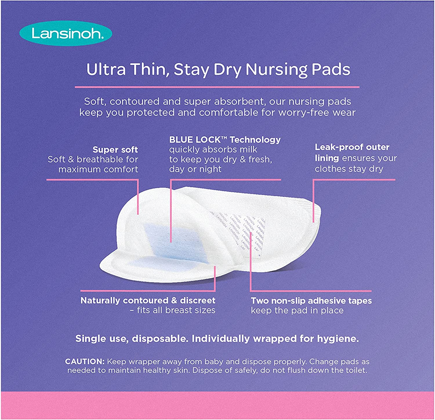 Lansinoh Ultra Thin, Stay Dry Nursing Pads, 24 Count image number 5
