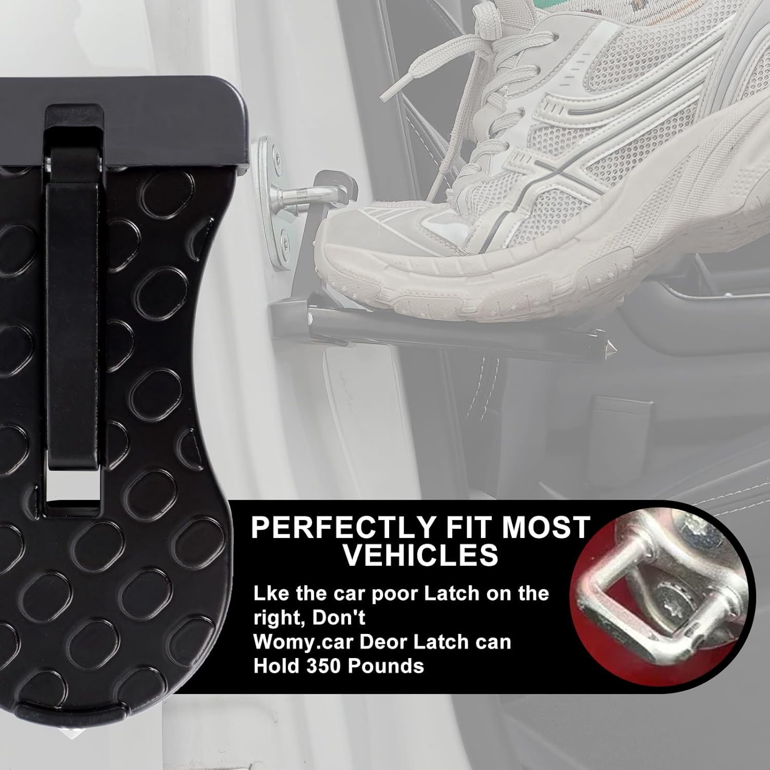 Car Door Step Can Be Folded Roof Rack Door Step up on Door Latch, Easy Access Door Step for Car Roof, Universal Fit for Cars and Suvs