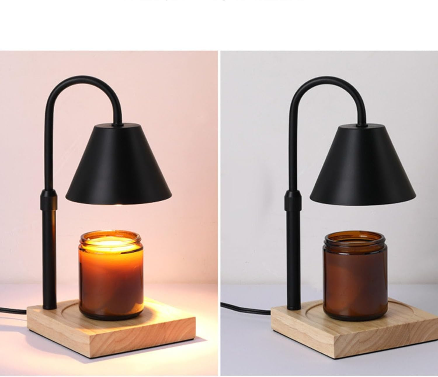 Modern Adjustable Candle Warmer Lamp with Timer and Dimmer, Electric Black Lamp for Jar Candles, Perfect for Bedroom and Living Room Decor（Scented Candles Are Not Included） image number 2