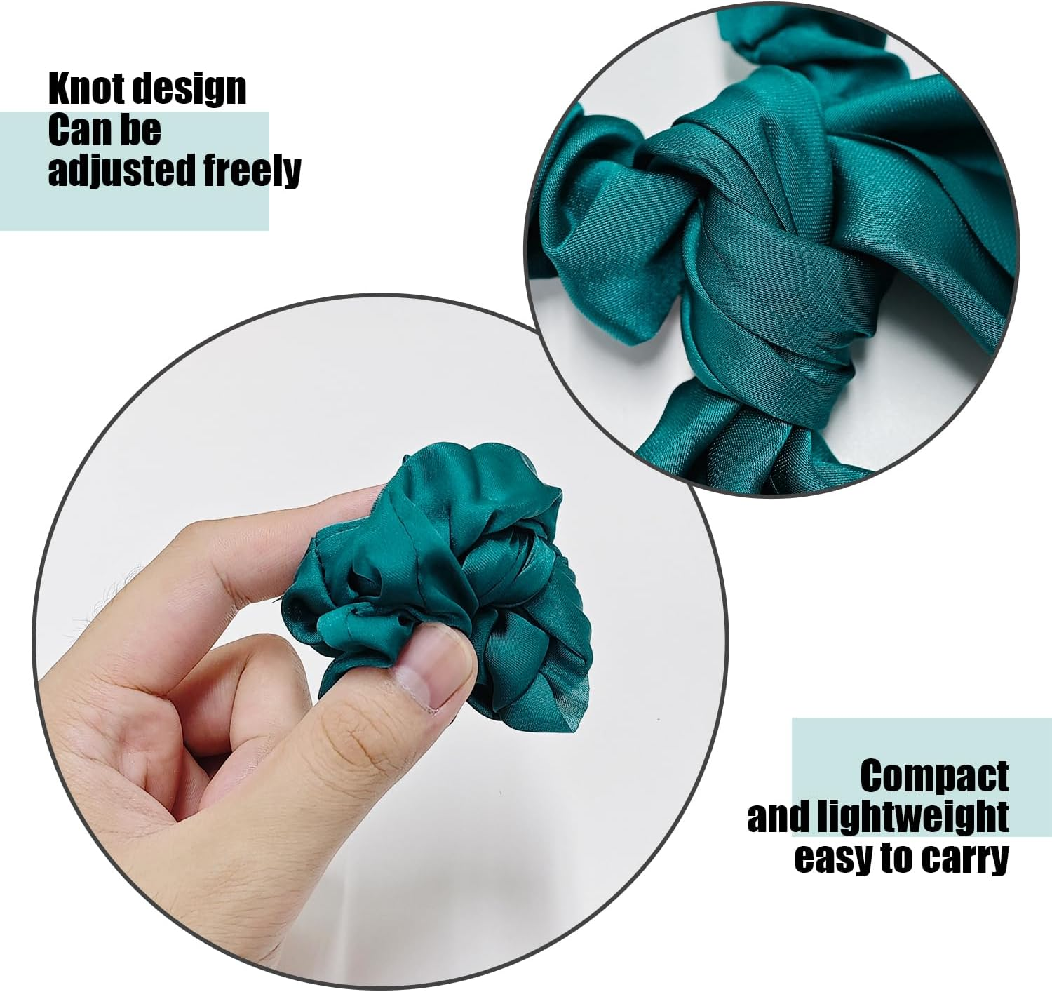 3 Satin Hair Bands, 3 Mesh Hair Bands with Streamers, Simple Elastic Hair Ropes, Decorative Headgear for Ponytail and Solid Hair Accessories image number 2