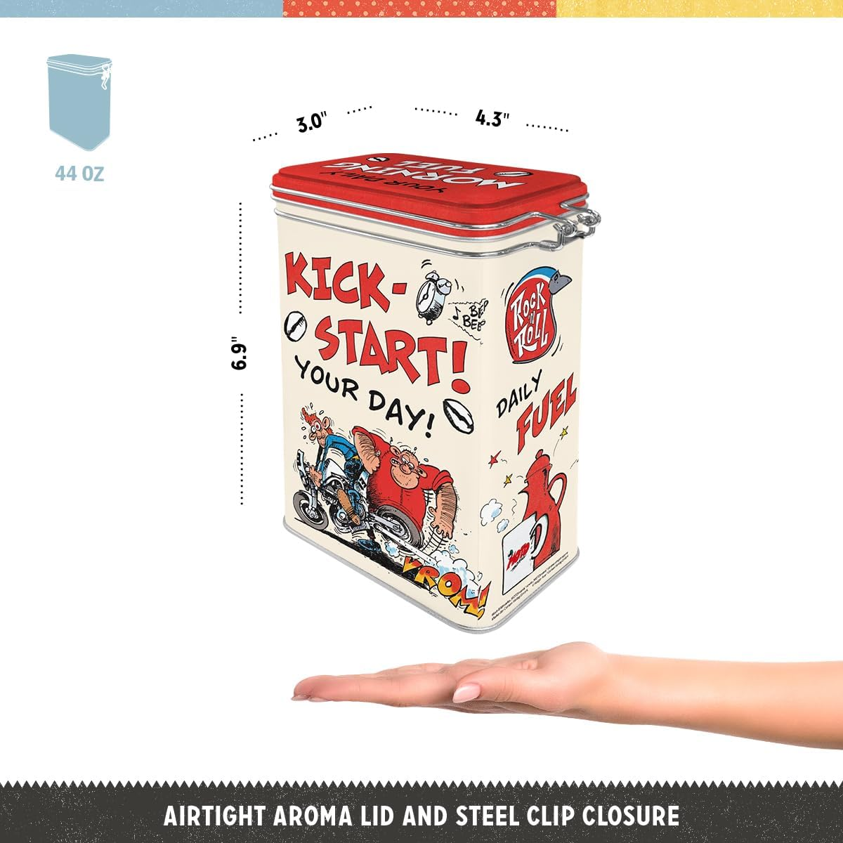 Nostalgic-Art Motomania &ndash; Kick-Start &ndash; Gift Idea for Motorcyclists, Tin with Aroma Lid, Vintage Design, 1.3 L image number 3