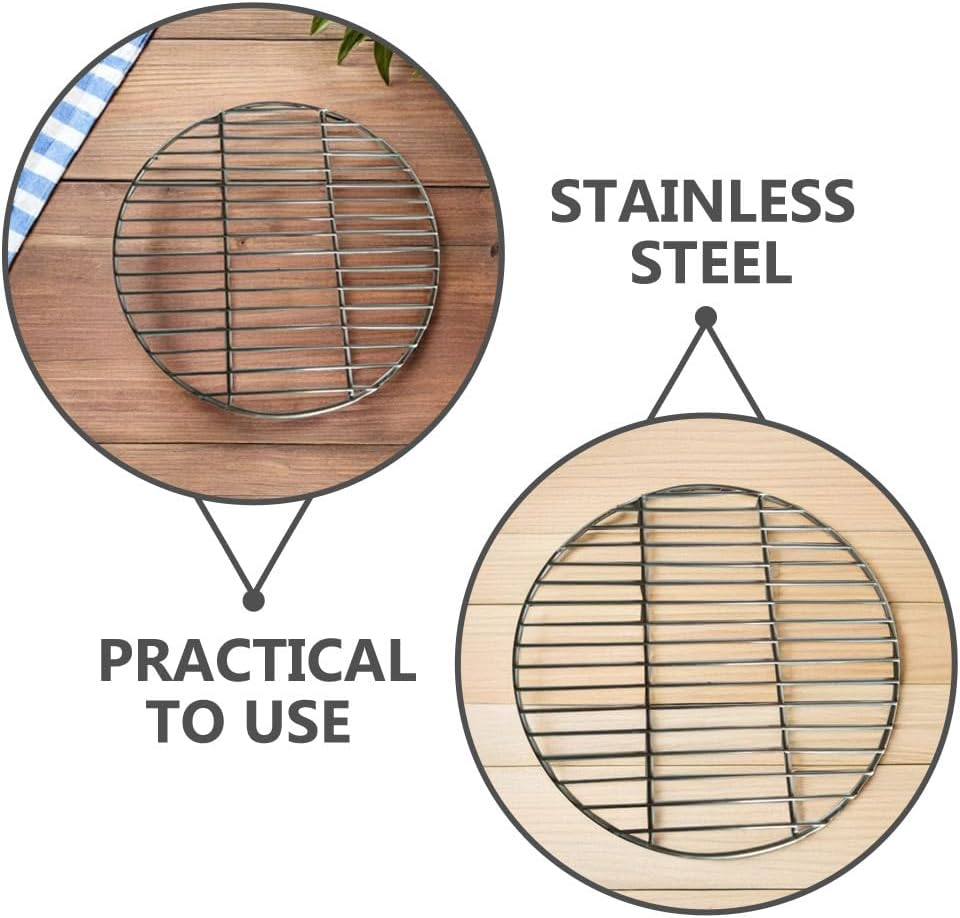 Kisangel Stainless Steel Grill Mesh - Metal round Grill Net Camping BBQ Mesh Grate for Outdoor Cooking Home Kitchen and Camping image number 3