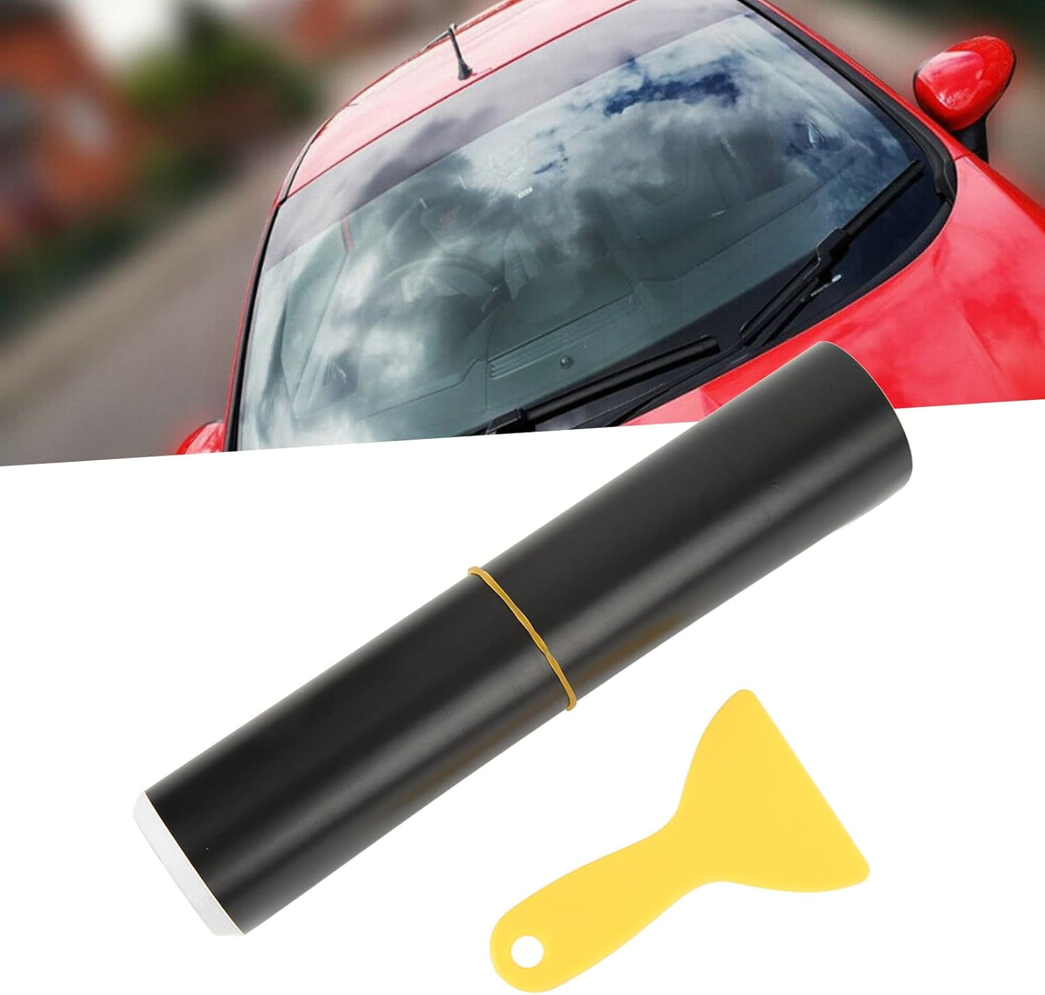 Enhance Car Appearance with 130 X 20Cm Matte Black PVC Sun Strip, Heat Resistant. Easy to Install Universal Windscreen Sun Sticker, Ensuring Safe Driving image number 3