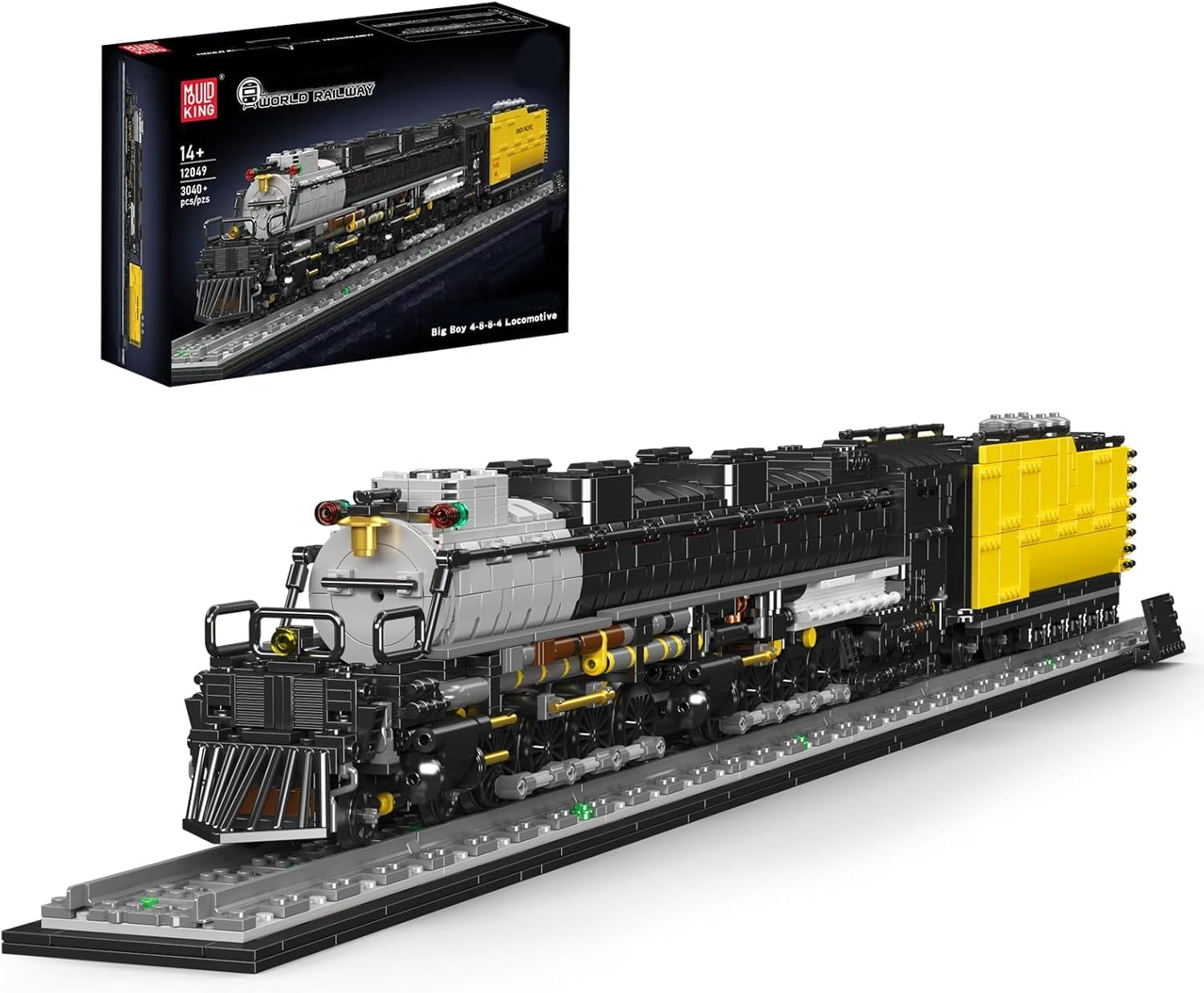 Mould King 12007 German Express Steam Train Building Set, LED Motor Track Model Block Kit, STEM Toy to Build Gift Boys Girls Aged 14+ 2348Pcs image number 5