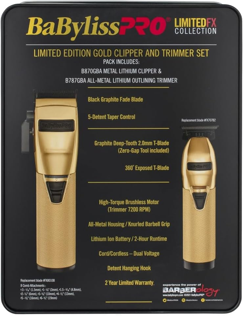 Babylisspro Limitedfx Gold Clipper and Outliner Trimmer Duo image number 3