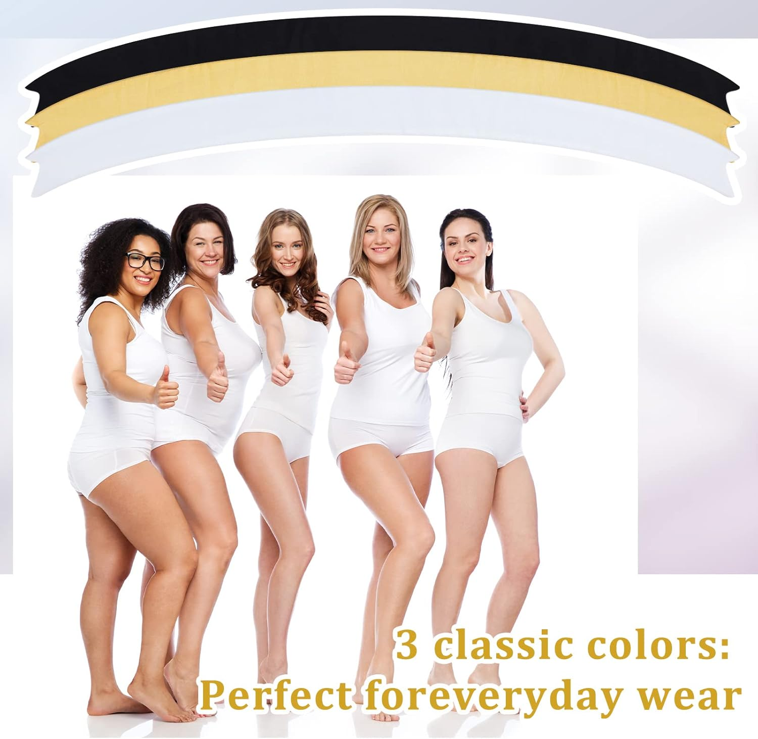 Boyiee 6 Pack Tummy Liners for Sweat Rash plus Size under Belly Stomach Pad Band Women Men, Xx-Large, Black, White and Khaki (Boyiee-Tool-Bt78C) image number 2