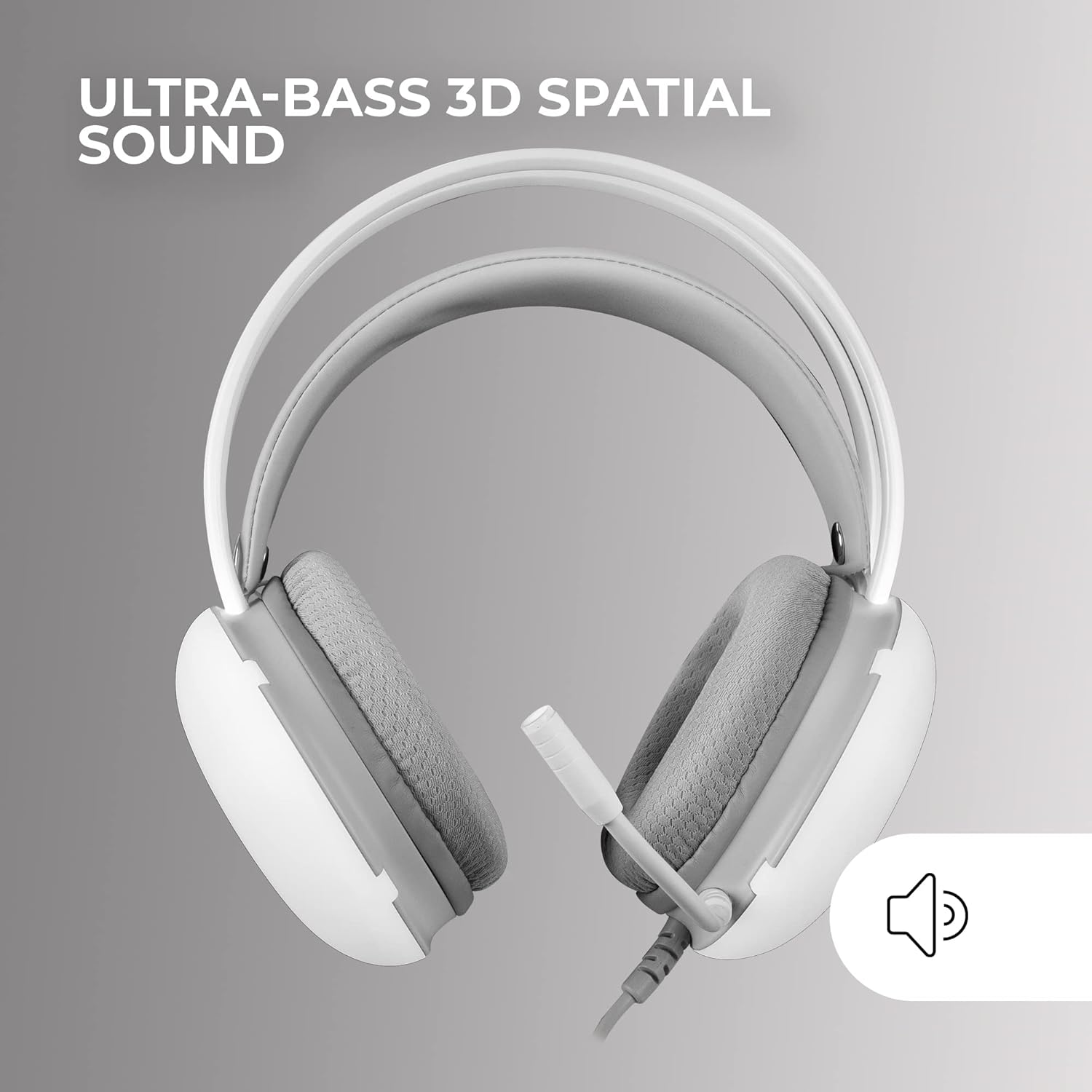 MARSGAMING Mars Gaming Mh-Glow White, 360&deg; Full Chroma RGB Flow Headphones, Microphone Noise Cancellation, Ultralight Design, Memporary Foam Ear Pads, Universal Compatibility image number 1