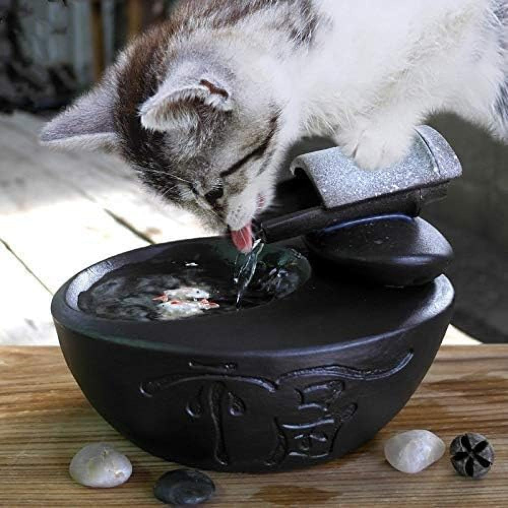 Dog Water Bowl Cat Water Fountain Automatic Circulation Ceramic Pet Water Dispenser Dog Water Fountain Filtered Water for Your Pet Silent Non-Slip Pet Bowl
