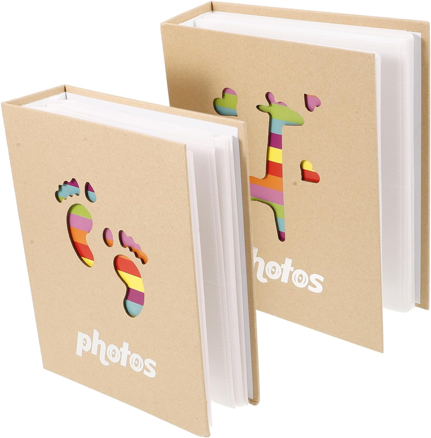 2Pcs Photo Album for Girl Boy Durable Keepsake Insert for Photos Adorable Design for Recording Growth image number 1