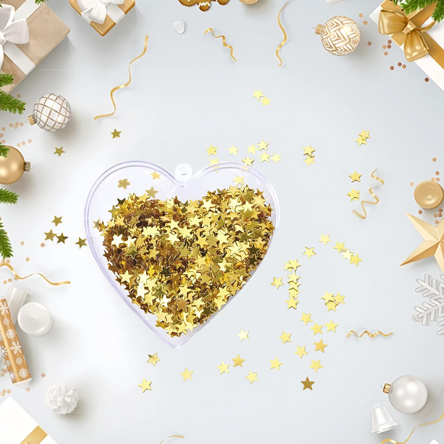 Confetti Glitter, 4000Pcs 30G Plastic Stars Confetti Sparkly Sequins for Nail Art Decorations and Christmas Party Supplies, Gold image number 3