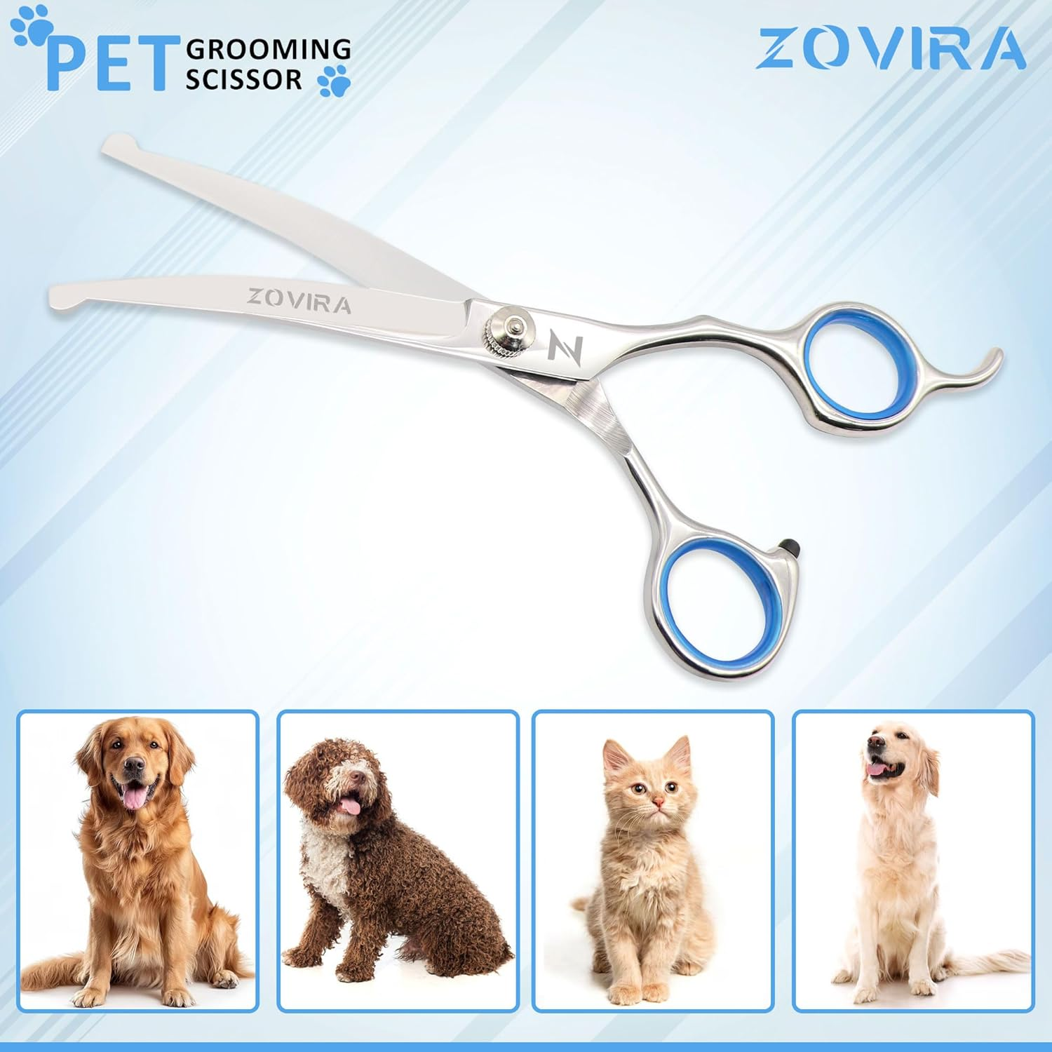 Zovira Dog Grooming Scissors, Pet Grooming Scissors, 6.5 Inch Stainless Steel, Professional Hair Cutting Scissors for Dogs and Cats (Animal Scissors Single) image number 6