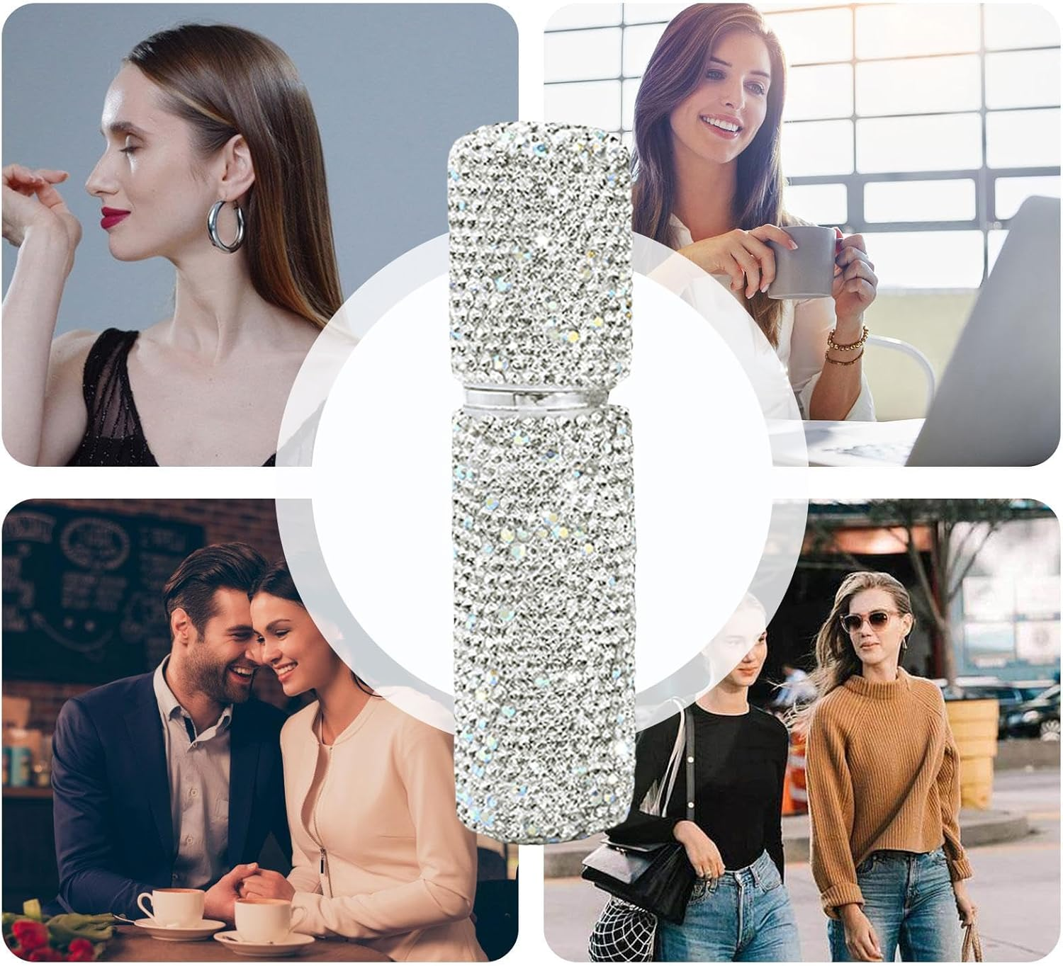 Empty Bottles - Refillable Atomizer 10Ml Bling Sample Case | Travel Oil Spray for Hair Body Oil Makeup Cosmetic Storage image number 5