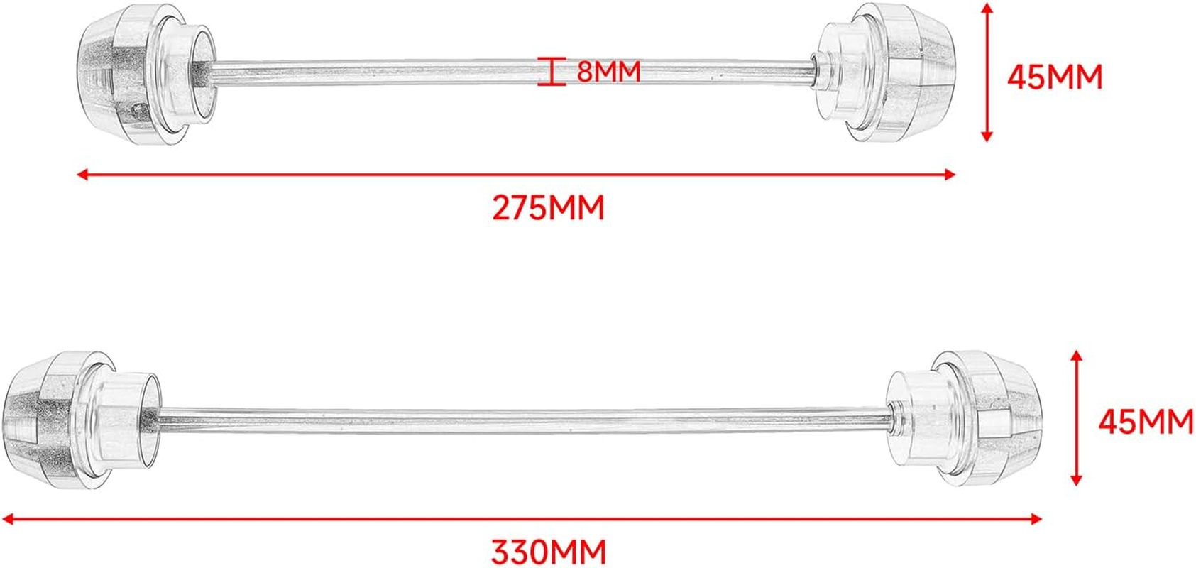 Motorcycle Front Rear Wheel Slider Axle Fork Sliders Frame Falling Protector Crash Pad Protection Aluminum Kit for Aprilia RS 660 RS660 2020 2021 2022 2023 Motorbike Accessories Parts (Red) image number 2
