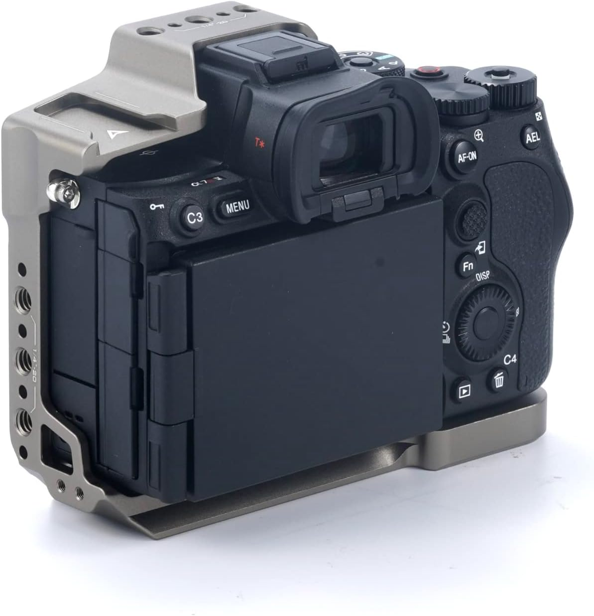 Tilta Half Camera Cage Compatible with Sony A7R V, with Mount Accessories via Cold Shoe and 1/4"-20 Threads with Locating Pins | TA-T46-HCC (Titanium Gray)