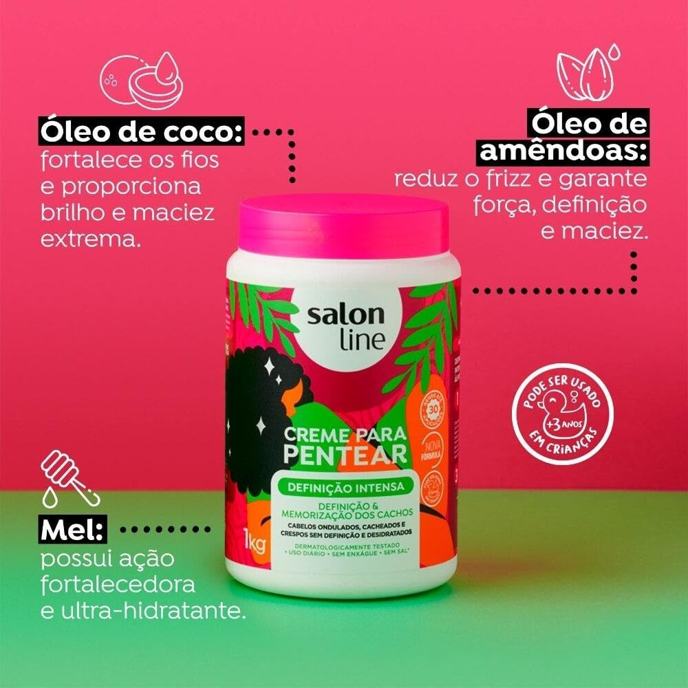 Linha Tratamento (Creme Para Pentear) Salon Line - Definicao Intensa 1000 Gr - (Salon Line Treatment (Combing Cream) Collection - Intense Definition Net 35.27 Oz) image number 6