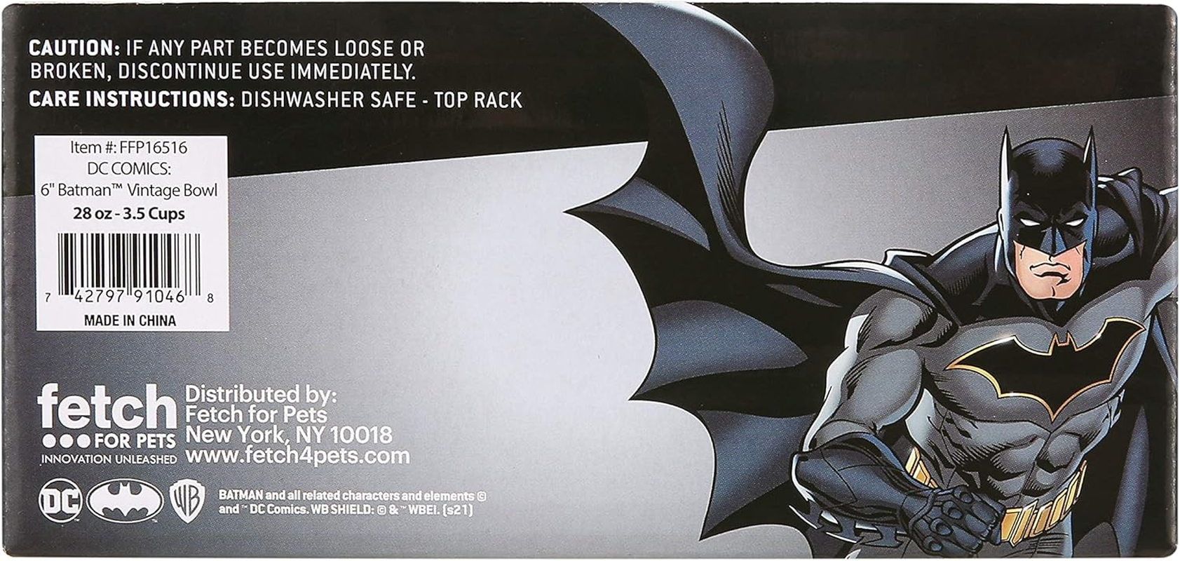 DC Comics Vintage Batman Black Ceramic Dog Bowl, 6-Inch | Black Ceramic Dog Bowl with Official DC Comics Batman Logo | Medium Dog Food Bowl or Water Bowl for Dry and Wet Food | 3.5 Cups 28 Oz image number 5