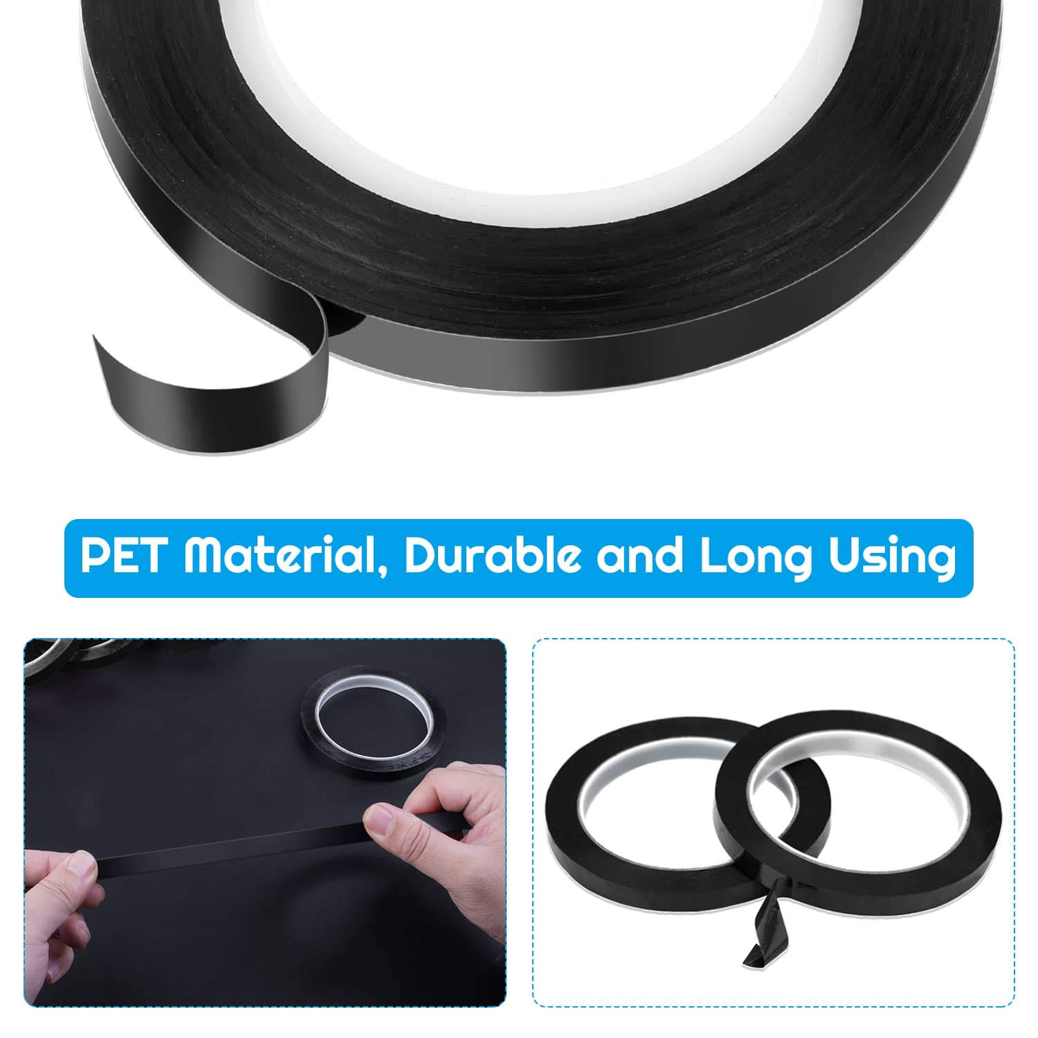 Audab 6 Rolls 1/4 Pinstripe Tape Vinyl Chart/White Board Tape Lines Dry Erase Whiteboard Thin Tape Pinstriping Graphic Grid Marking Tape image number 2