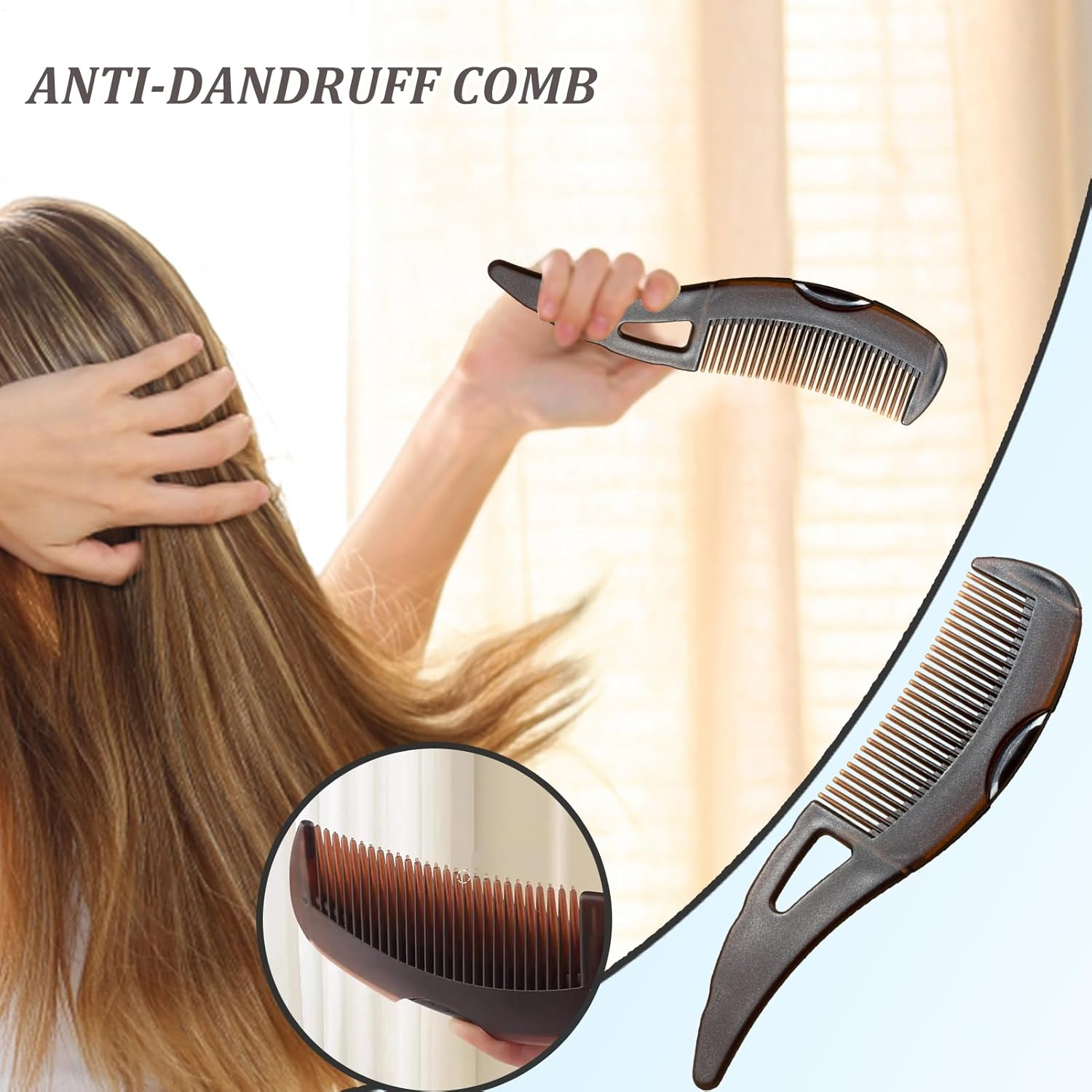 Scalp Cap, Scalp Comb, Scalp Airbag Design Hollow Ergonomic Comb - Light Holo Tooth Hair Brush, Give Your Loved One Our Skull Pen and anti Scully Head image number 3