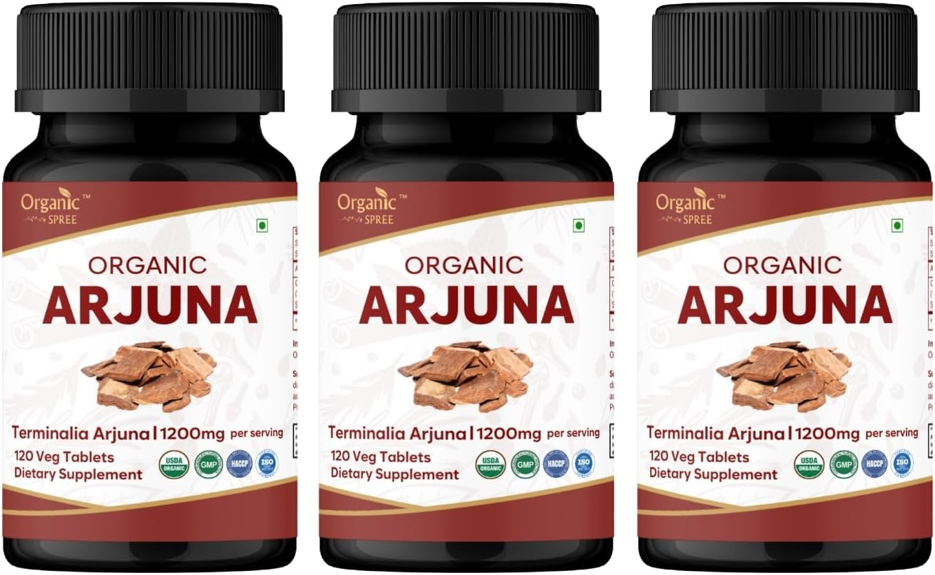 Arjuna 120 Tablets | Terminalia Arjuna | USDA Organic Certified | Organic and Natural 120Tab image number 1