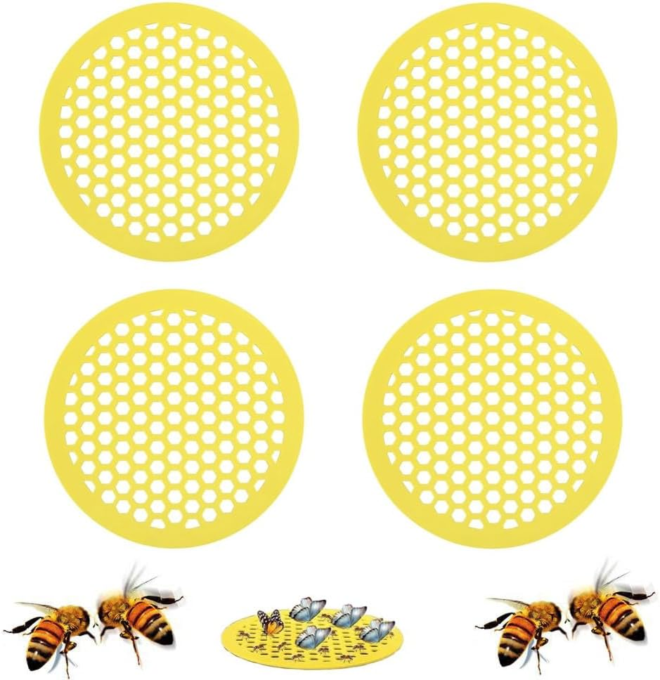 Floating Bee Island 4 Pcs, 20Cm/7.87 Inch EVA Floating Bee Watering Station, Floating Bee Island Foam Floating, Butterfly Bee Waterer for Feeding, Outdoor Garden Decor, Bee Bath(Yellow) image number 1