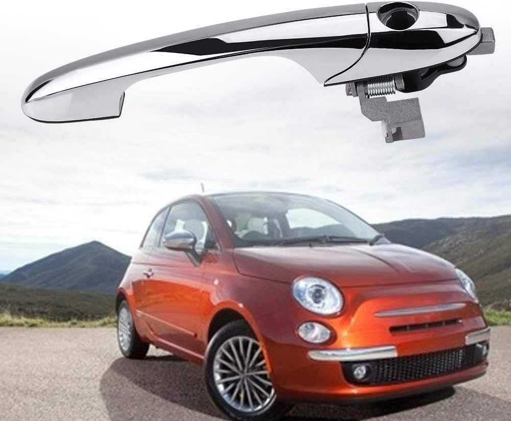 Exterior Door Handle,Right Hand Drive Outer Door Handle for Fiat 500 - OEM 735592026, 73545876(Pull the Hand on the Right)