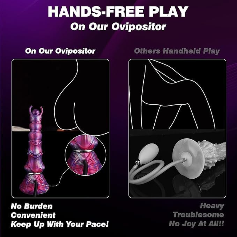 10" Monster Dildo, Fantasy Ovipositor Dildo with 4 Eggs, Big Dog Knot Squirting Ejaculating Dildos, Inflatable Dildos with Inflating Pump, Anal Adult Sex Toys for Women Men