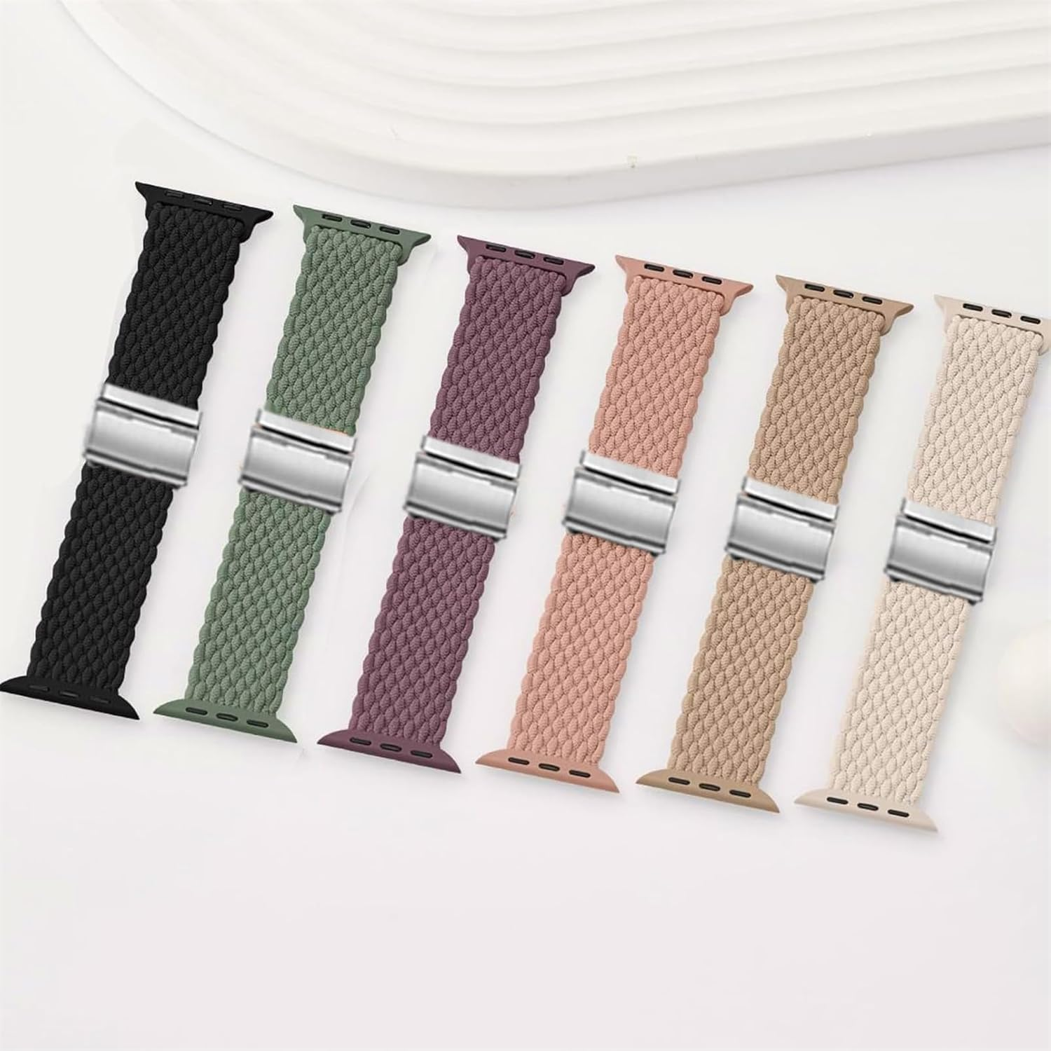 Braided for Apple Watch Band 40Mm 44Mm 45Mm 46Mm 41Mm 49Mm Iwatch Bands 42Mm 38Mm Women Men,Nylon Strap Stretchy Elastic Sport Loop Wristband for Apple Watch Series 11/10/9/Ultra 3/2/SE 3/2/8/7/6/5/4 image number 4