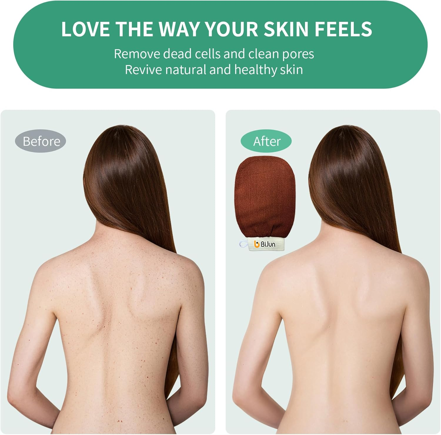 Hai+Exfoliating Moroccan Hammam Mitt Kessa Scrub Gloves,Remove Dead Skin Bath Body Scrub Mitt image number 4