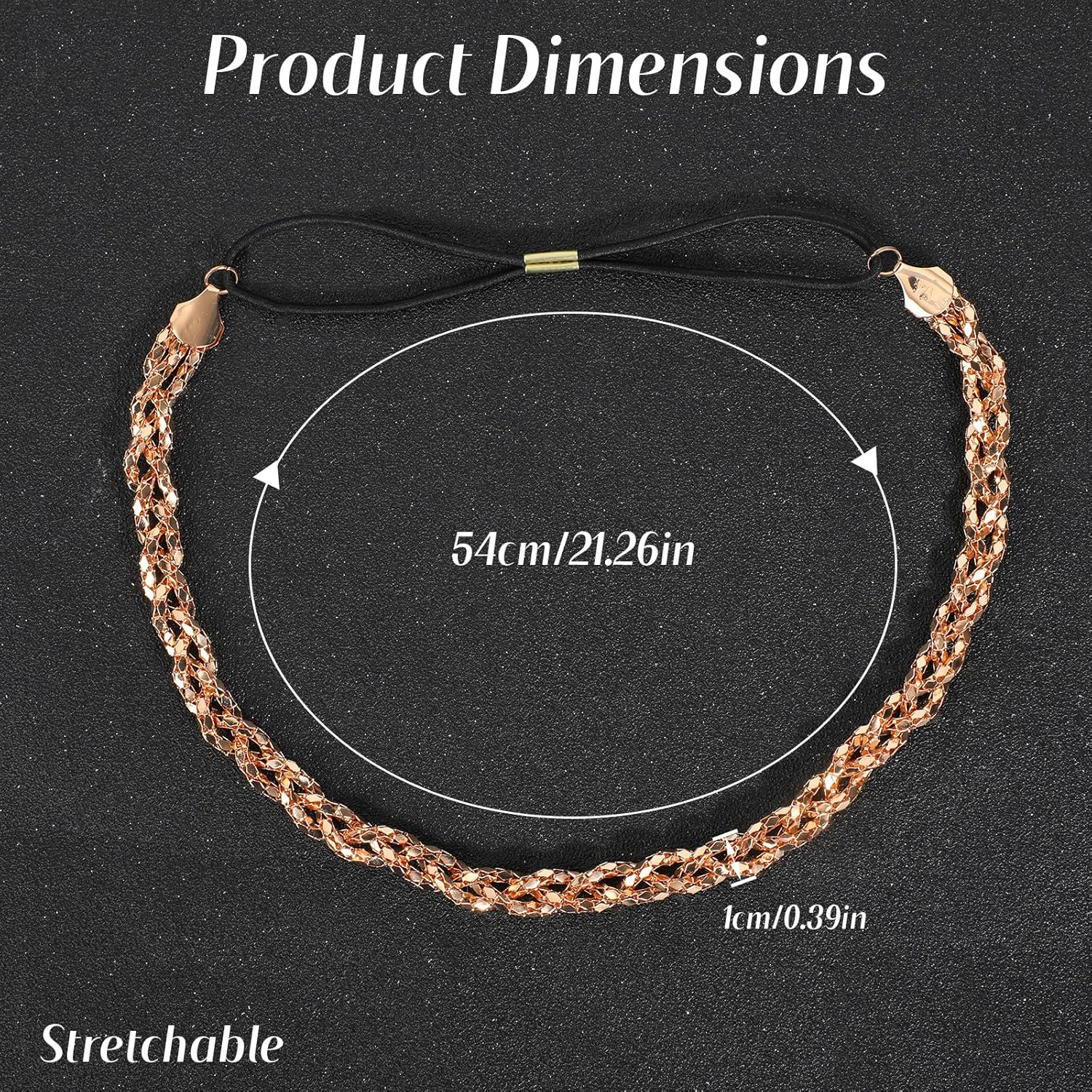 Gold Headpiece for Women, Gold Head Chain Jewelry Stylish Circlet Headpiece for Women Girls Festival Prom Party image number 4