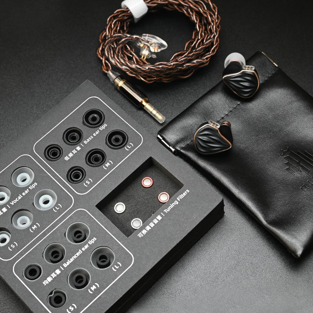 Hidizs MS3 In-Ear Monitors, 1DD+2BA 3 Units Hifi In-Ear Headphones, 10.2 Mm Dynamic Unit, Tri-Colour Spatial Audio, Hybrid Balanced Armature Headphones, 4.4 Mm