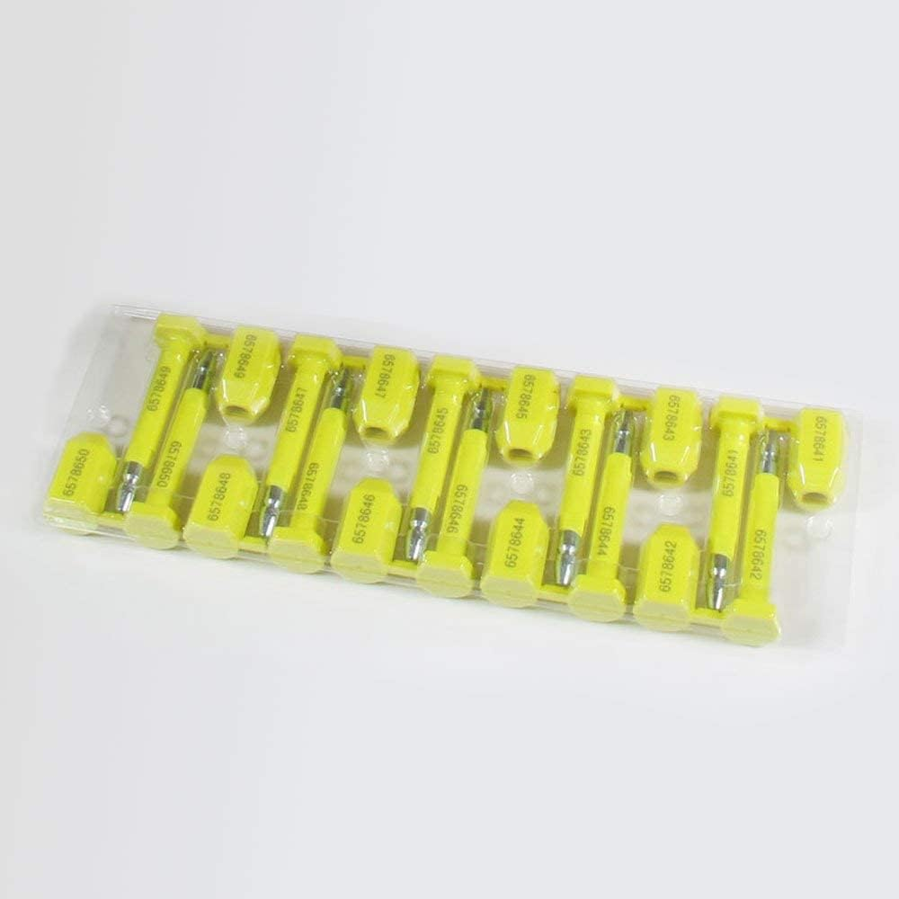 Bolt Seal 50 Pcs Shipping Seal with Print Progressive Numbering for Cargo Containers and Truck Trailers, Cargo Container Seals Yellow image number 2