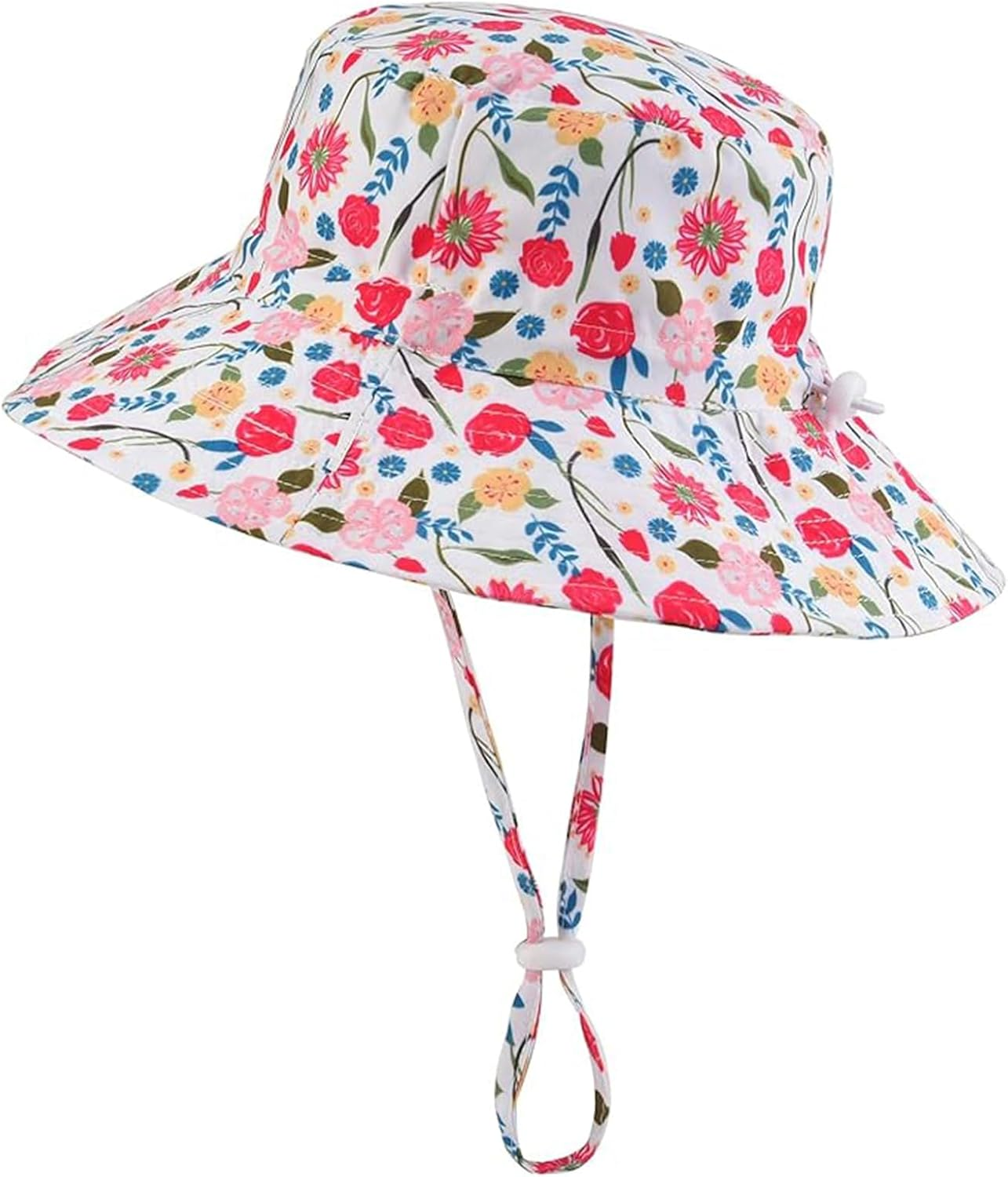 AIJOY Baby Sun Hat Adjustable - 2Pcs Toddler Kids Wide Brim Bucket UPF 50+ Summer Play Hat with Chin Strap (Ages 2-6) image number 1