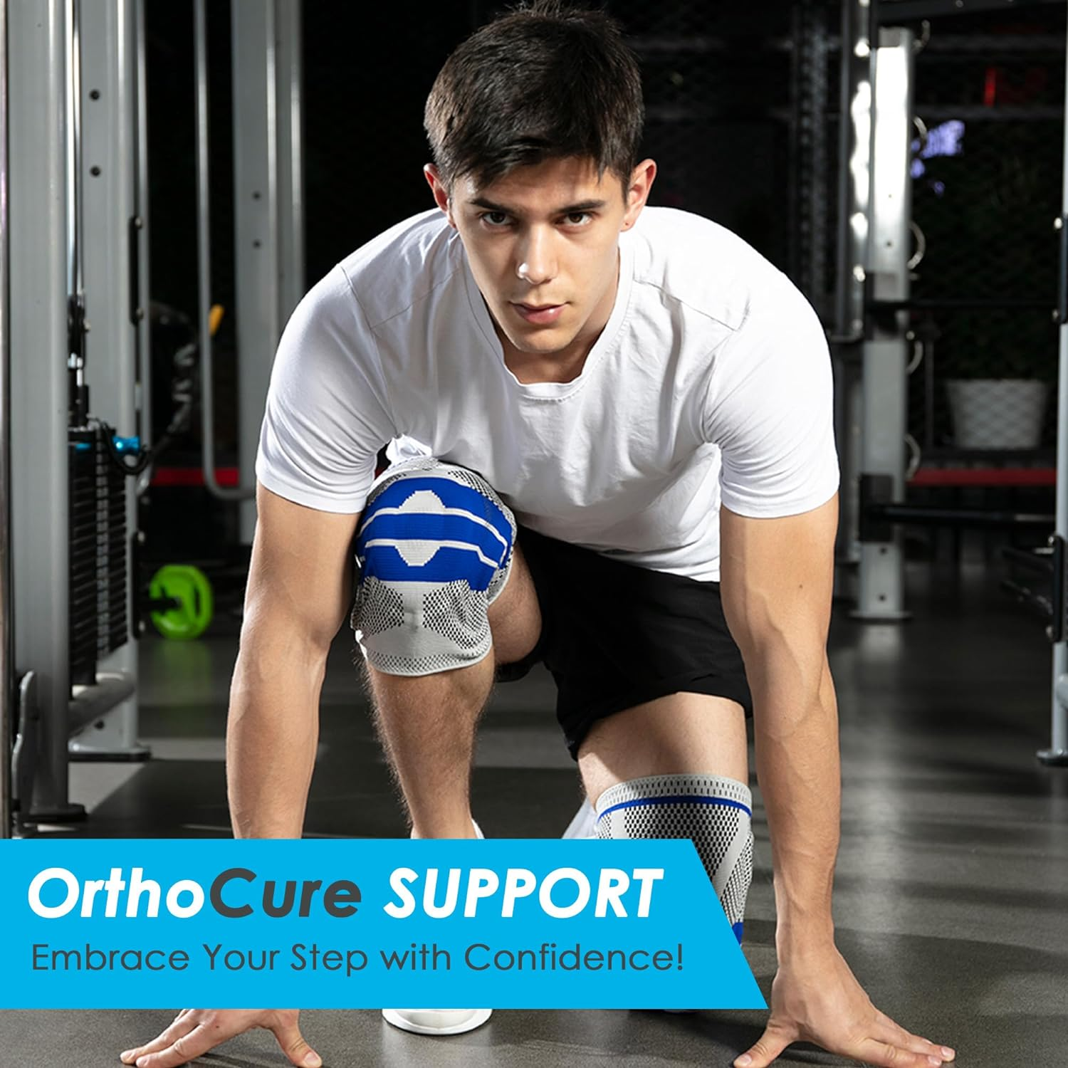 Knee Support Brace with anti Knit Fabric Compression Knee Sleeve with Patella Gel Pad & Side Stabilizers, for Advanced Flexibility, Workouts, ACL, PCL, MCL,1 Extra Large (48Cm-52Cm) image number 6