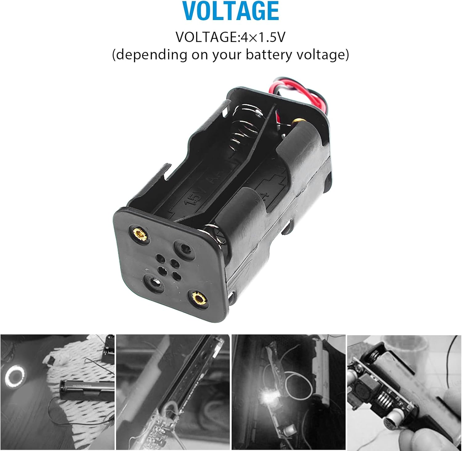 4 X 1.5V AA Batteries Battery Holder Wire Leads image number 2