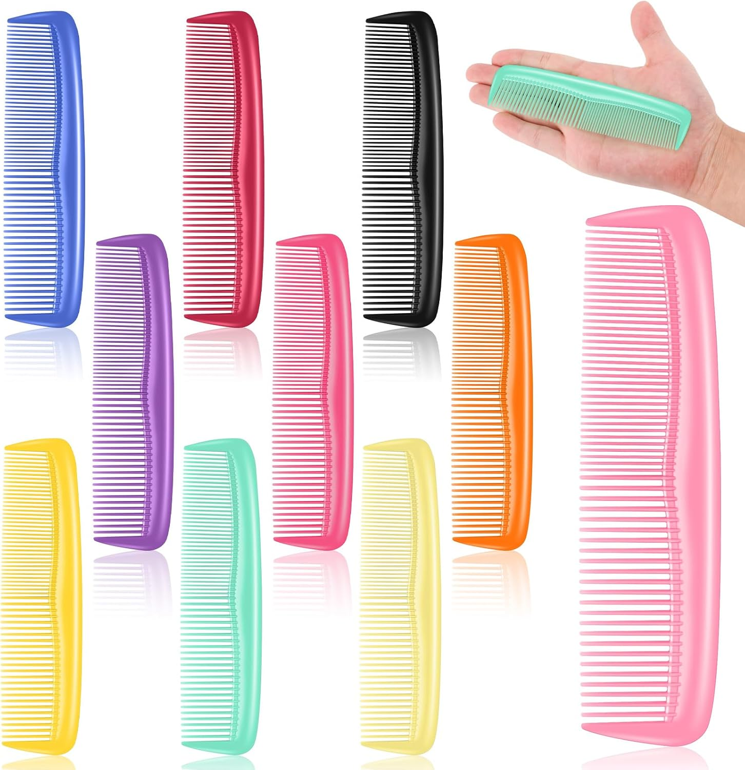 HOFASON 100 Pack Combs Bulk, Individually Wrapped Hair Combs for Women, Men & Kids, Disposable Travel Comb & Mini Comb for Gym, Hotel, Airbnb, Shelter, Nursing Home, Charity, 10 Colors