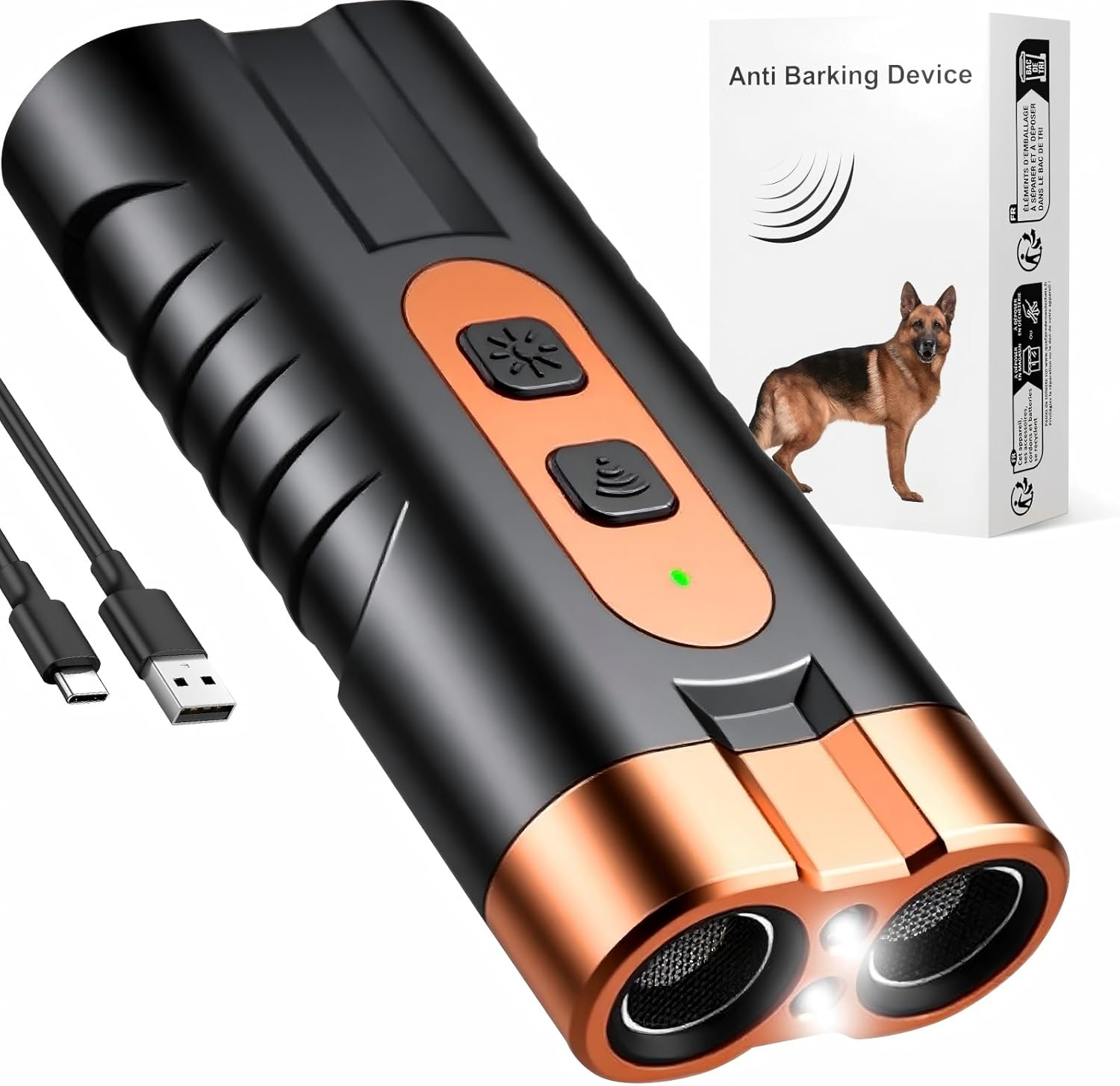 Dog Bark Deterrent Devices for Own or Neighbor'S, Bark Shield, Dog Ultrasonic Bark Control, Type-C Charging, Effective & Safe, Dog Training Tools, anti Barking Device for Dogs Indoor Outdoor Use image number 1