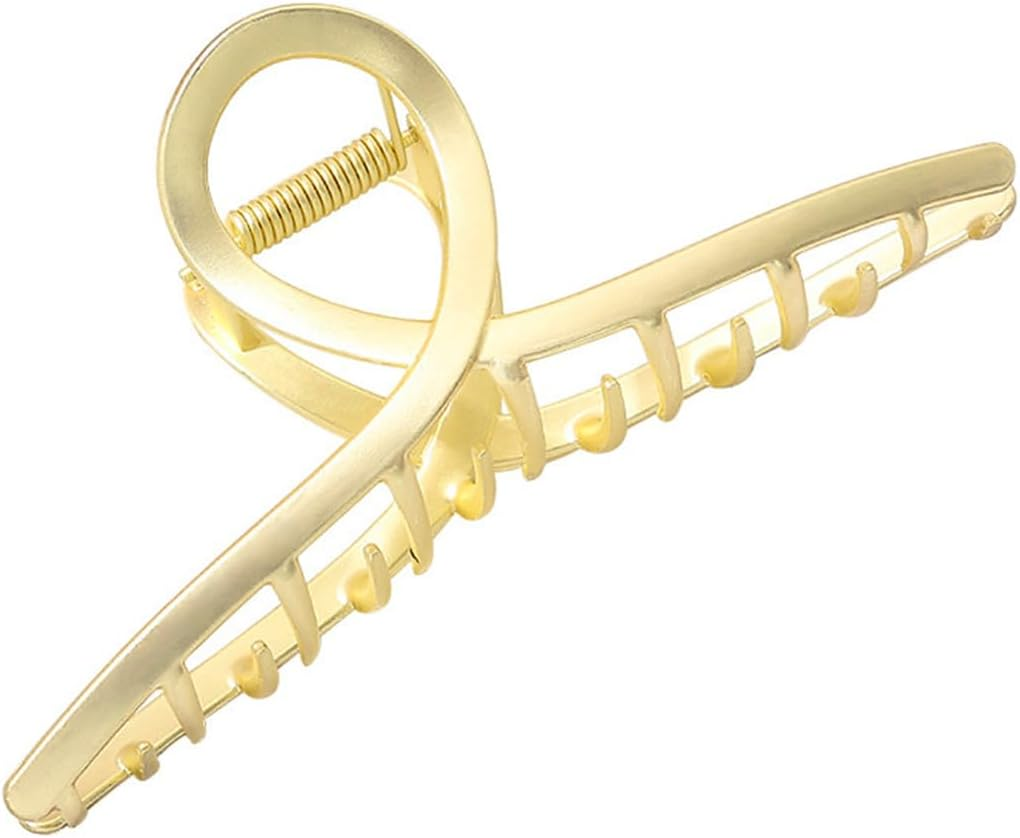 2 PCS NUZAMAS Metal Hair Clips 4.5 Inch Large Hair Clips Non-Slip Claw Clip Wedding Hair Clips Bride Hair Accessories for Women and Girls (Matte Gold and Matte Silver) image number 6