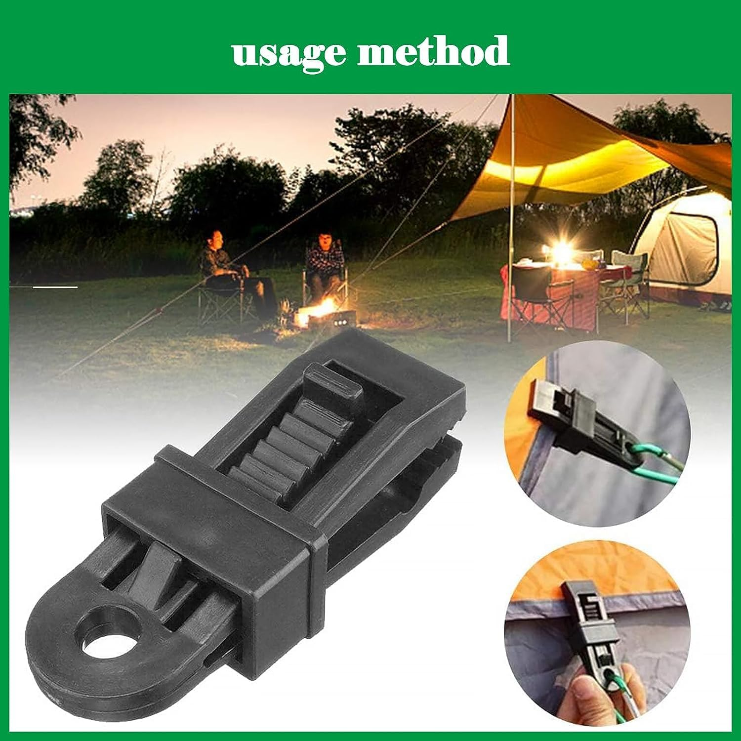Adjustable Heavy Duty Lock Grip, 20Pcs Tarp Clips Awning Clamps, Plastic Tent Clamp Clips Jaw Snaps Lock Grip Clamps image number 5