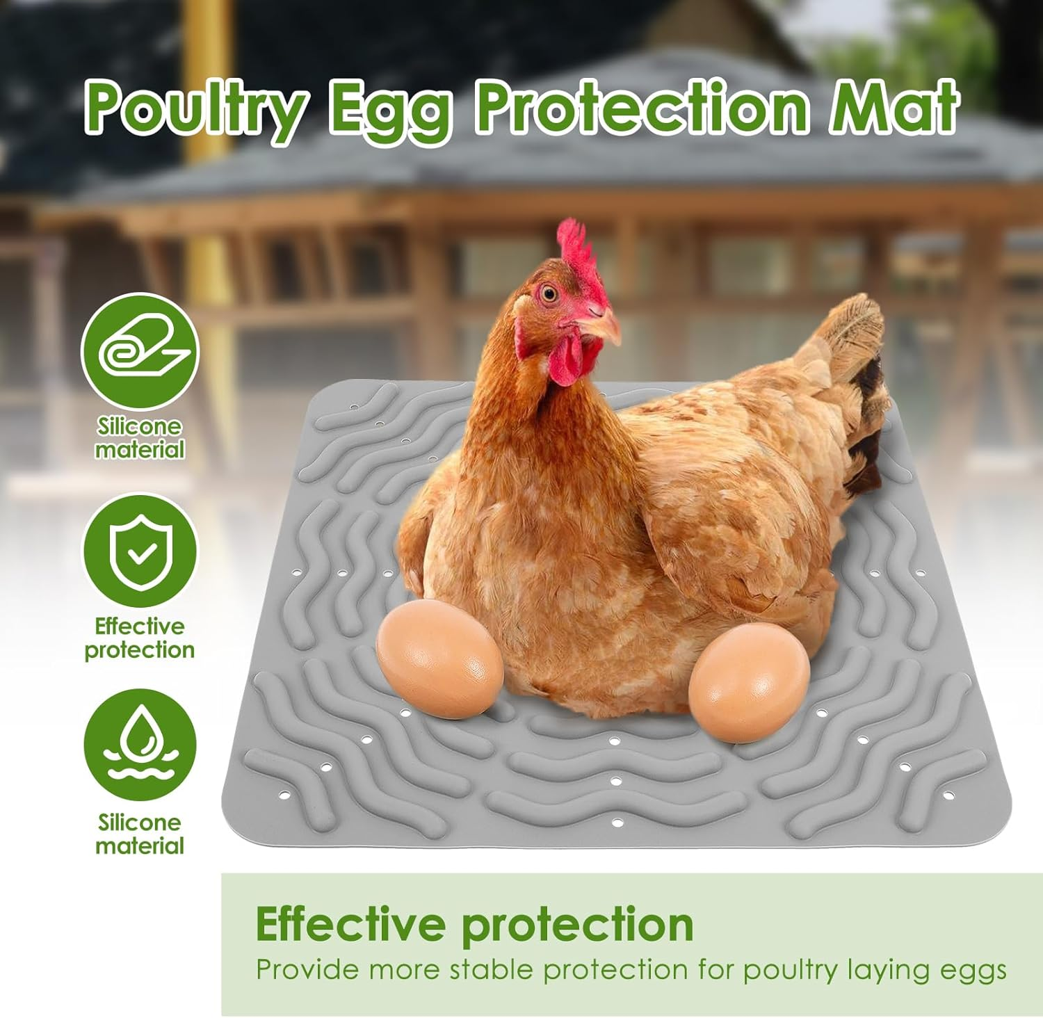 4 PCS Chicken Nesting Pad 12 Inch Washable Chicken Laying Pads Reusable Soft Silicone Hen Nesting Mats Laying Egg Mat for Hens Laying Egg image number 5