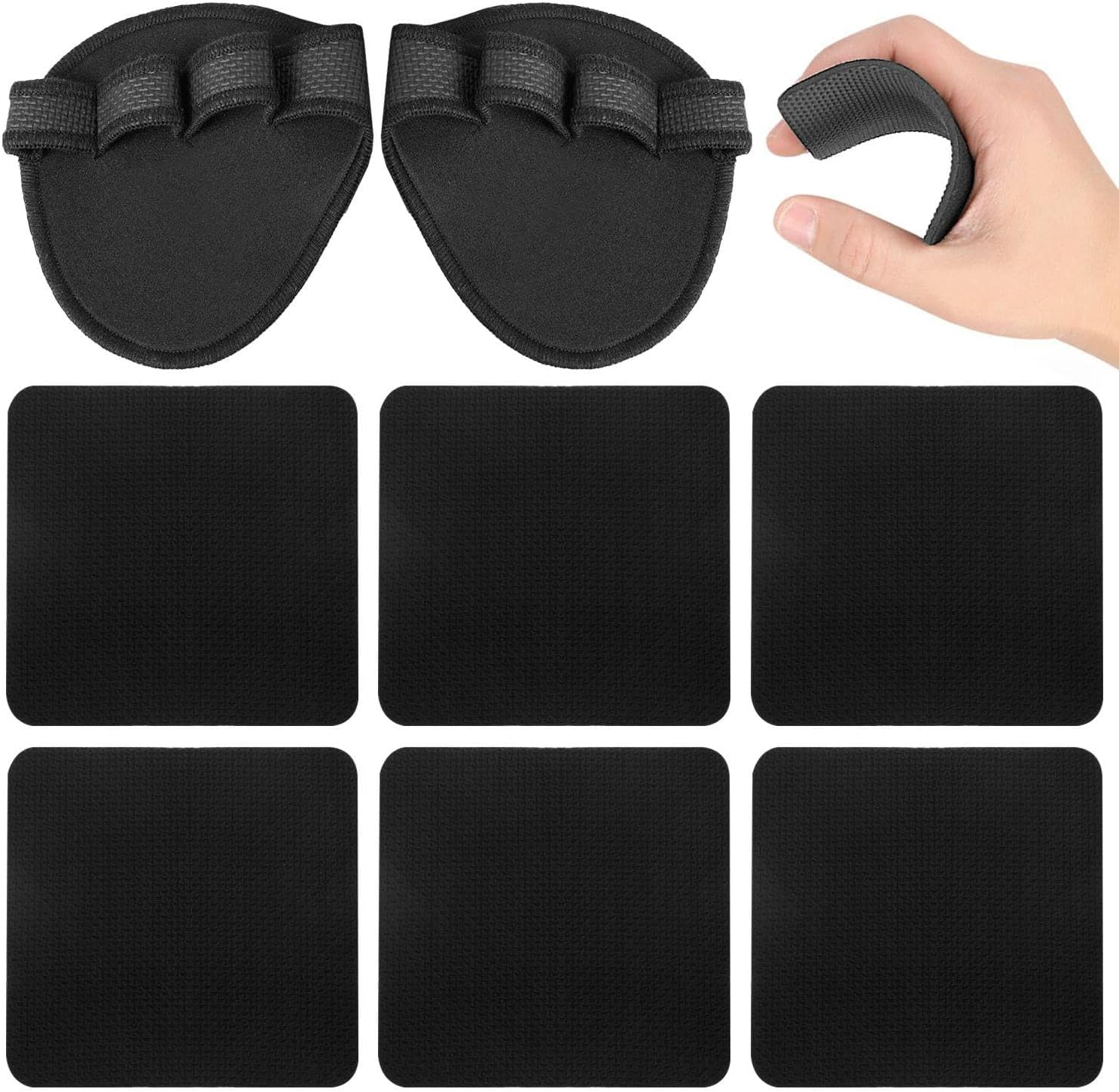 JDNFKG 6 Pieces Rubber Exercise Pads, 1 Piece Weightlifting Palm Pads, Non-Slip Training Protective Equipment, Wear Resistant Palm Protector Cover, Fitness Protective Gear image number 4