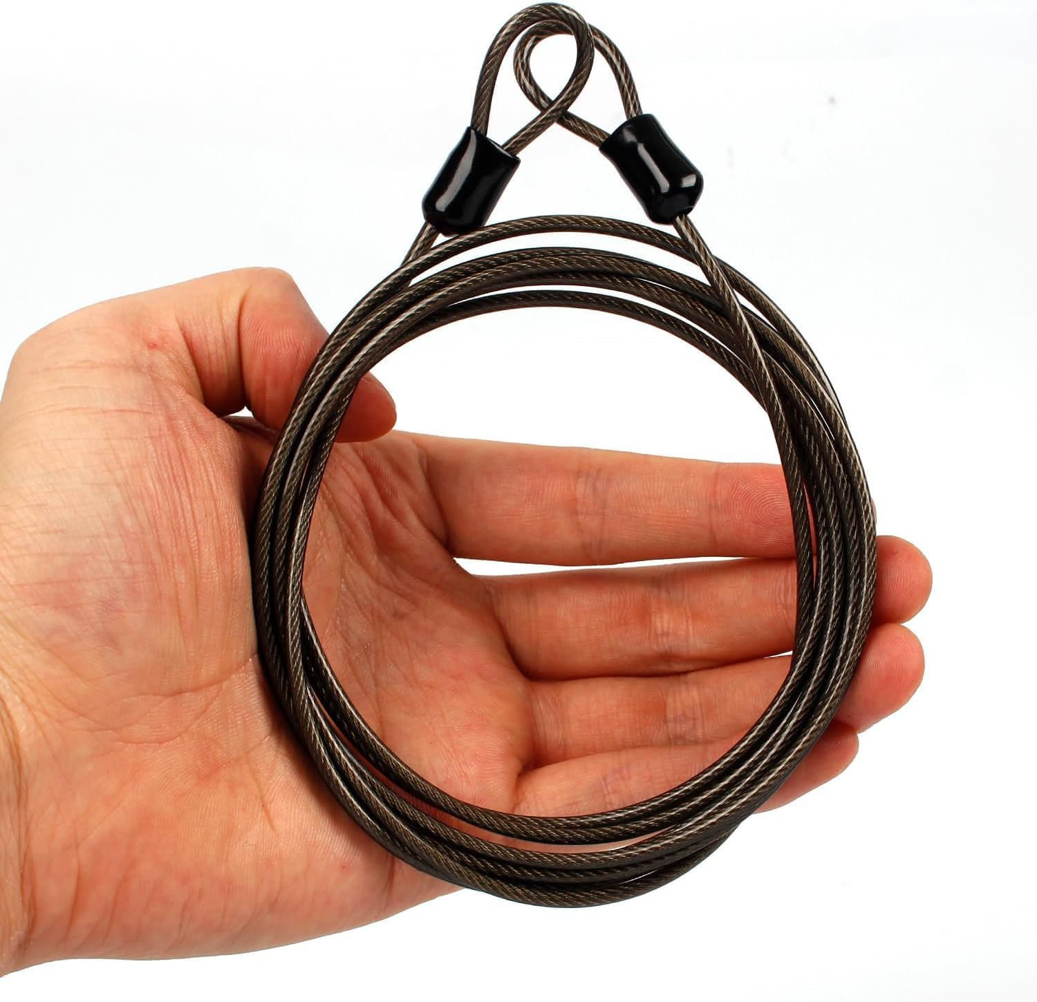 HENWUBEI Stainless Steel Safety Cable Lock, Outdoor Clothesline, Outdoor Travel Security Cable Lock, 200Cm 4Mm Braided Steel Coated Safety Cable Luggage Lock. image number 2