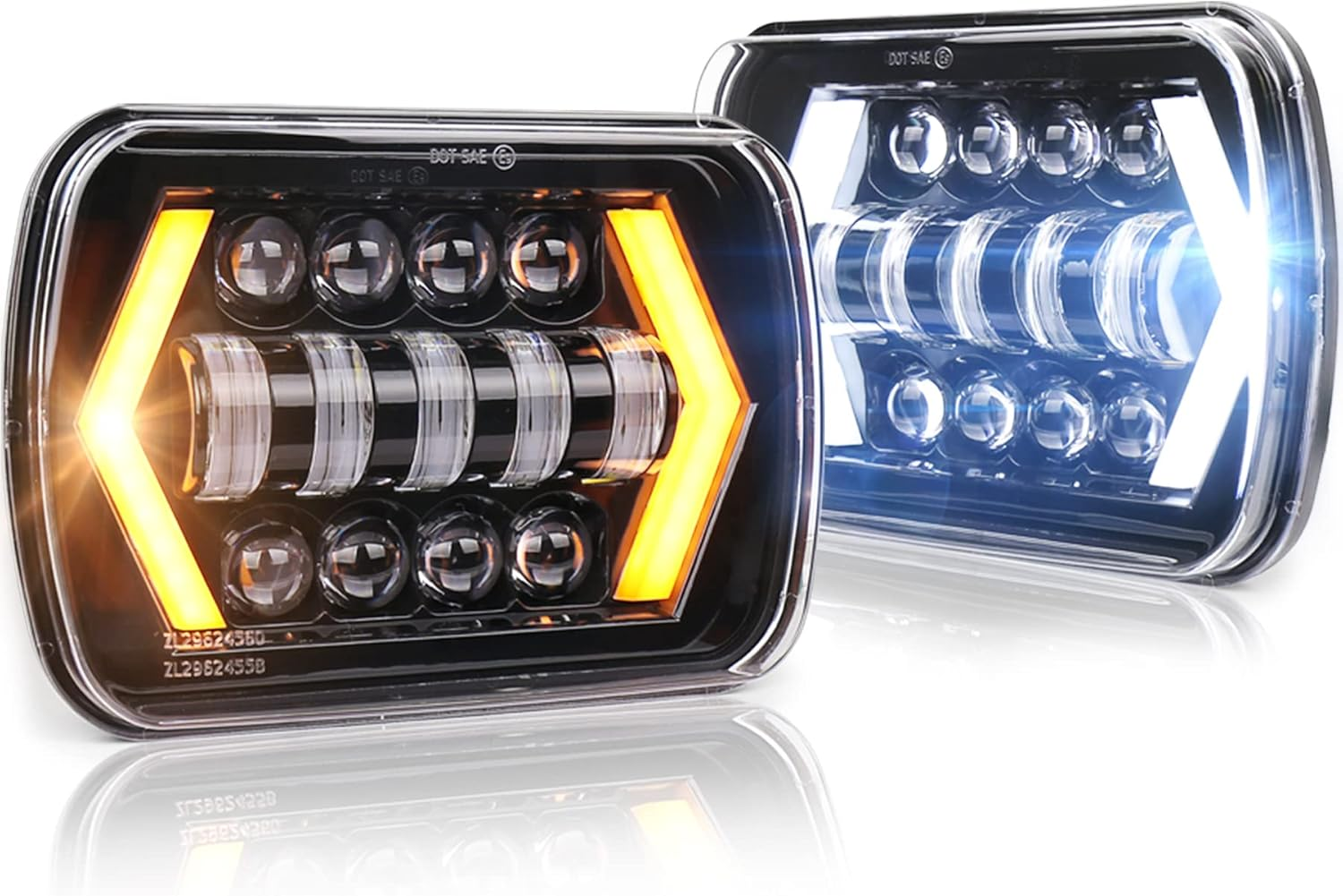 OVOTOR 4Inch LED Fog Lights 20W Fog Lamps with White Halo DRL Front Bumper Driving Fog Lights Compatible with Jeep Wrangler JK Dodge Chrysler