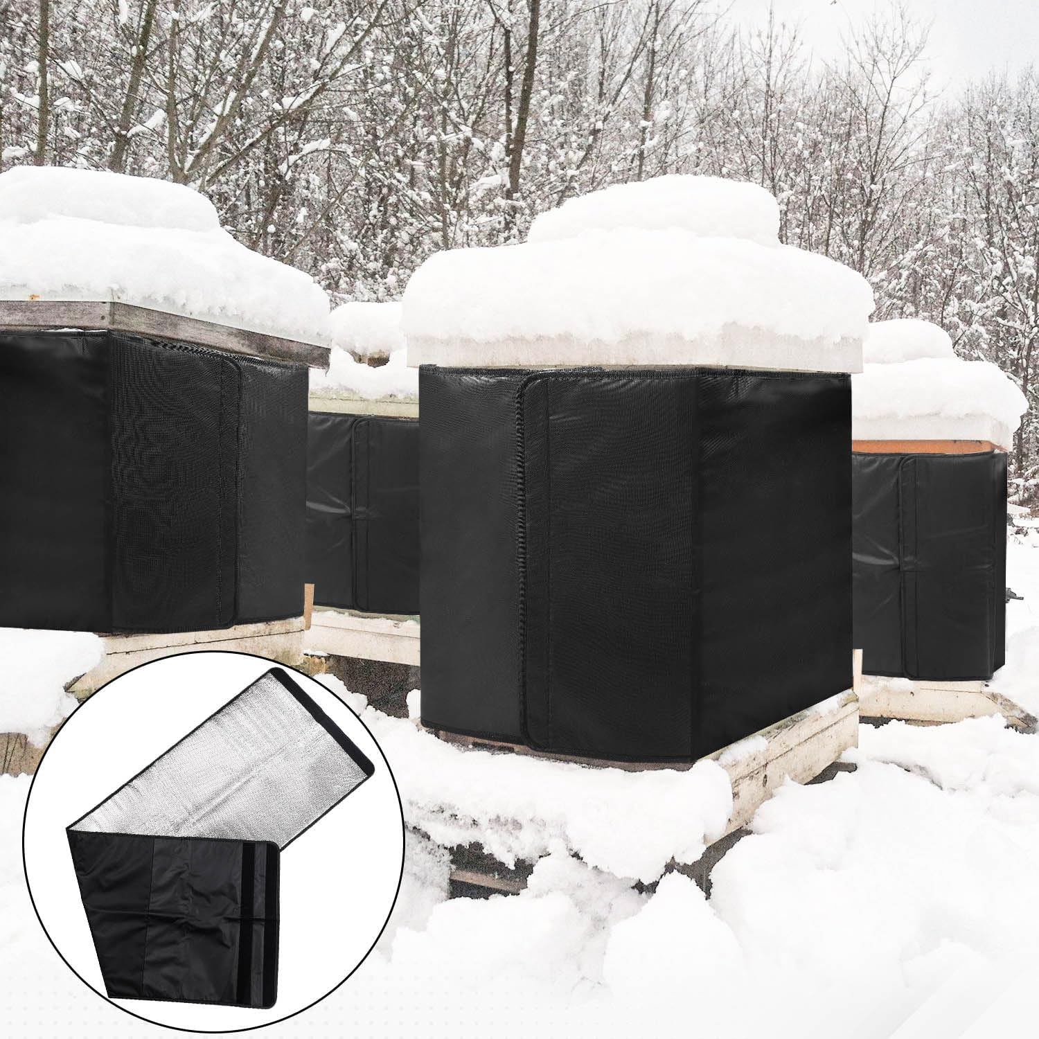 Bee Hive Wrap, 8 or 10 Frame Winter Hives Beekeeping Supplies, Winter Protection Cover 600D Oxford Insulated Cover, Waterproof, Windproof, Lightweight, Reusable (75" X 23.5")
