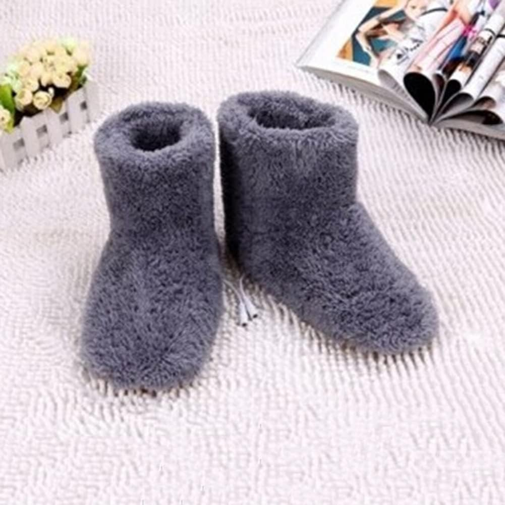 Electric Heated Foot Warmers Booties Deep-Penetrating Heat Feet Warmer Shoes Boots Slipper Fast Heating (Grey (Men:6.5-9.5)) image number 4