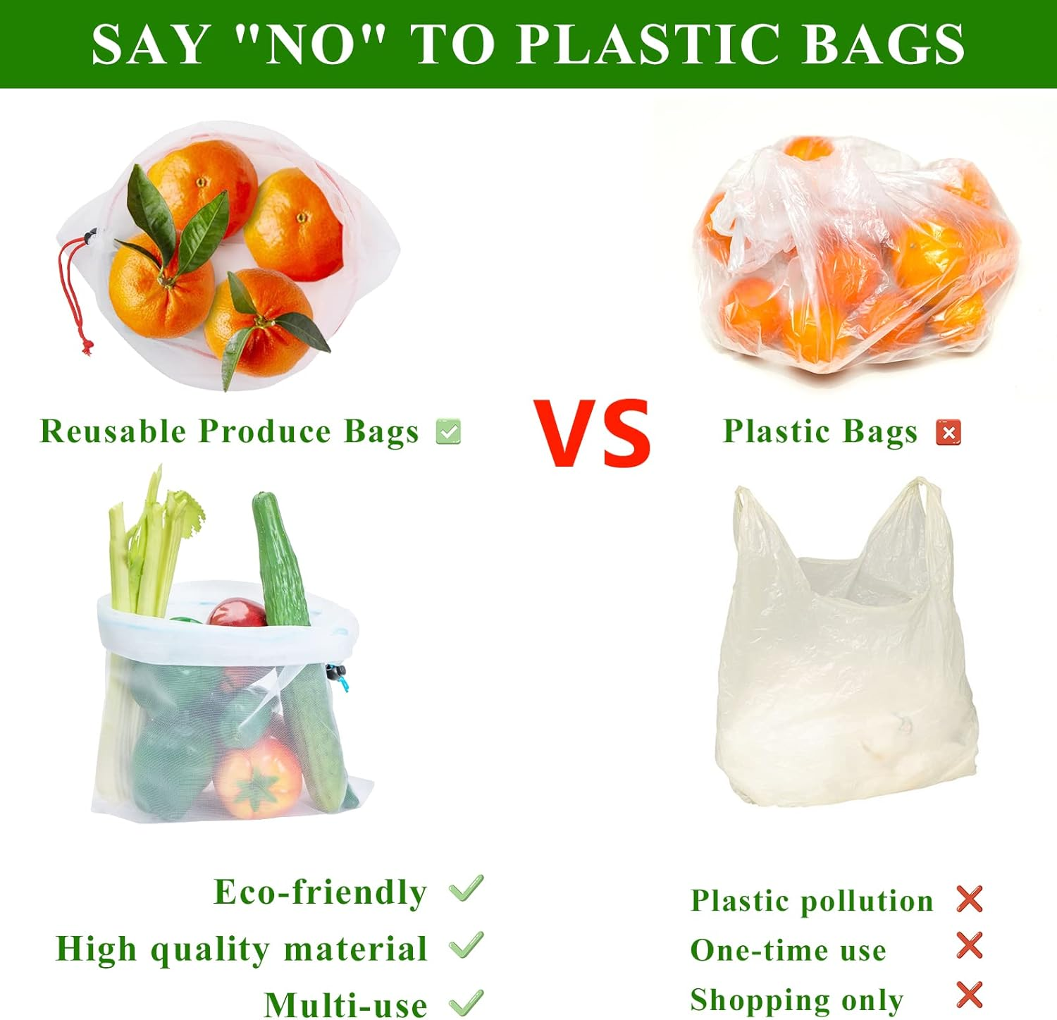 Set of 8 Reusable Mesh Produce Bags- Washable Produce Bags - 8 Blue Large (12"X17") See-Through Mesh Produce Bags for Storage Fruit, Vegetable, Toy image number 4