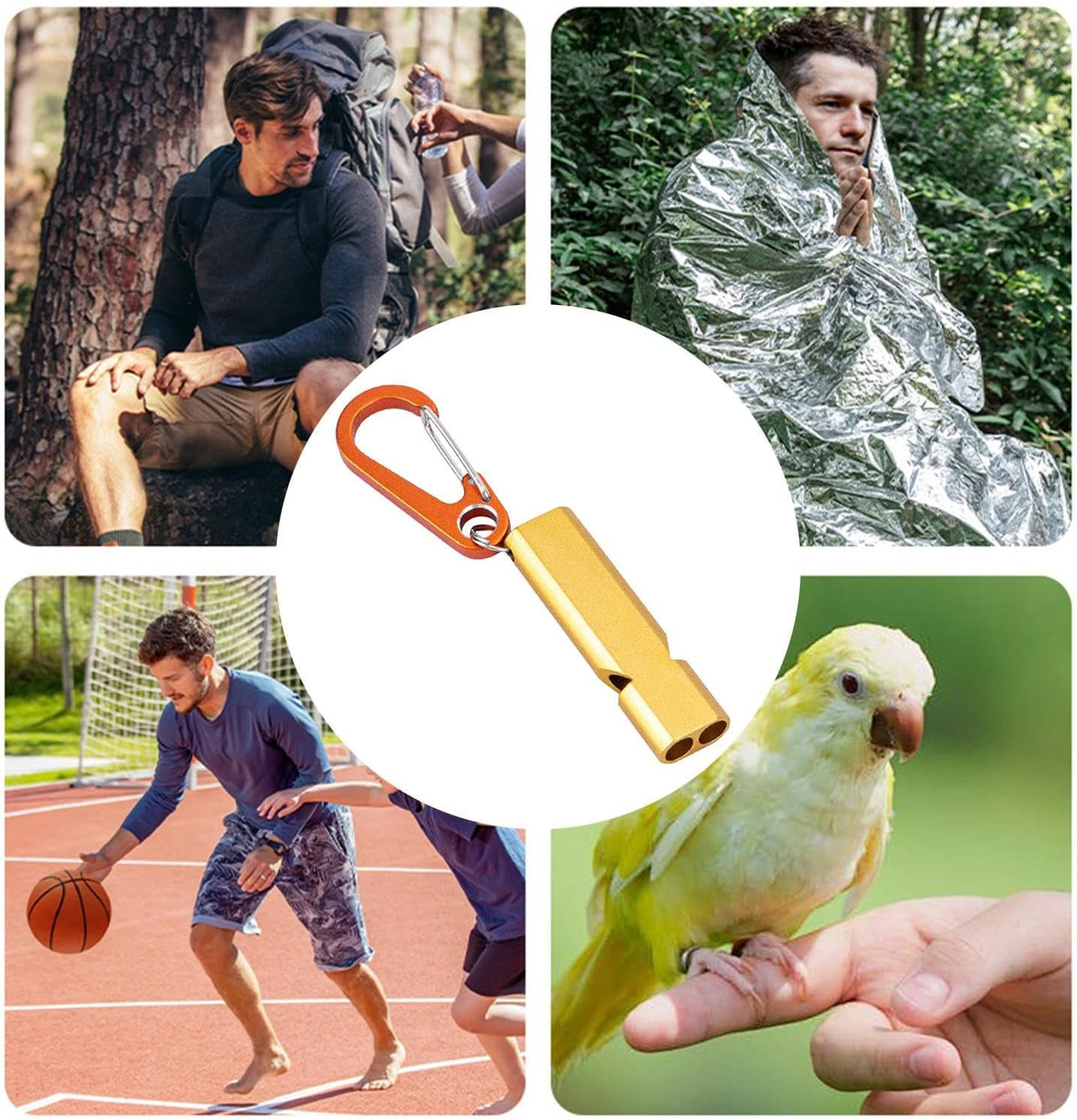 Safety Whistle &ndash; High Pitch Double Tube 120Db Survival Whistle, Emergencys Sound Alert | Loud Outdoor Whistle for Hiking, Camping, Boating, Rescue Tools, Portable -Defense Gear for Travel image number 3