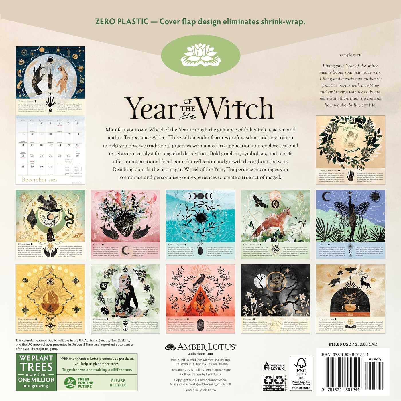 Year of the Witch 2025 Wall Calendar: Seasonal Intuitive Magick image number 3